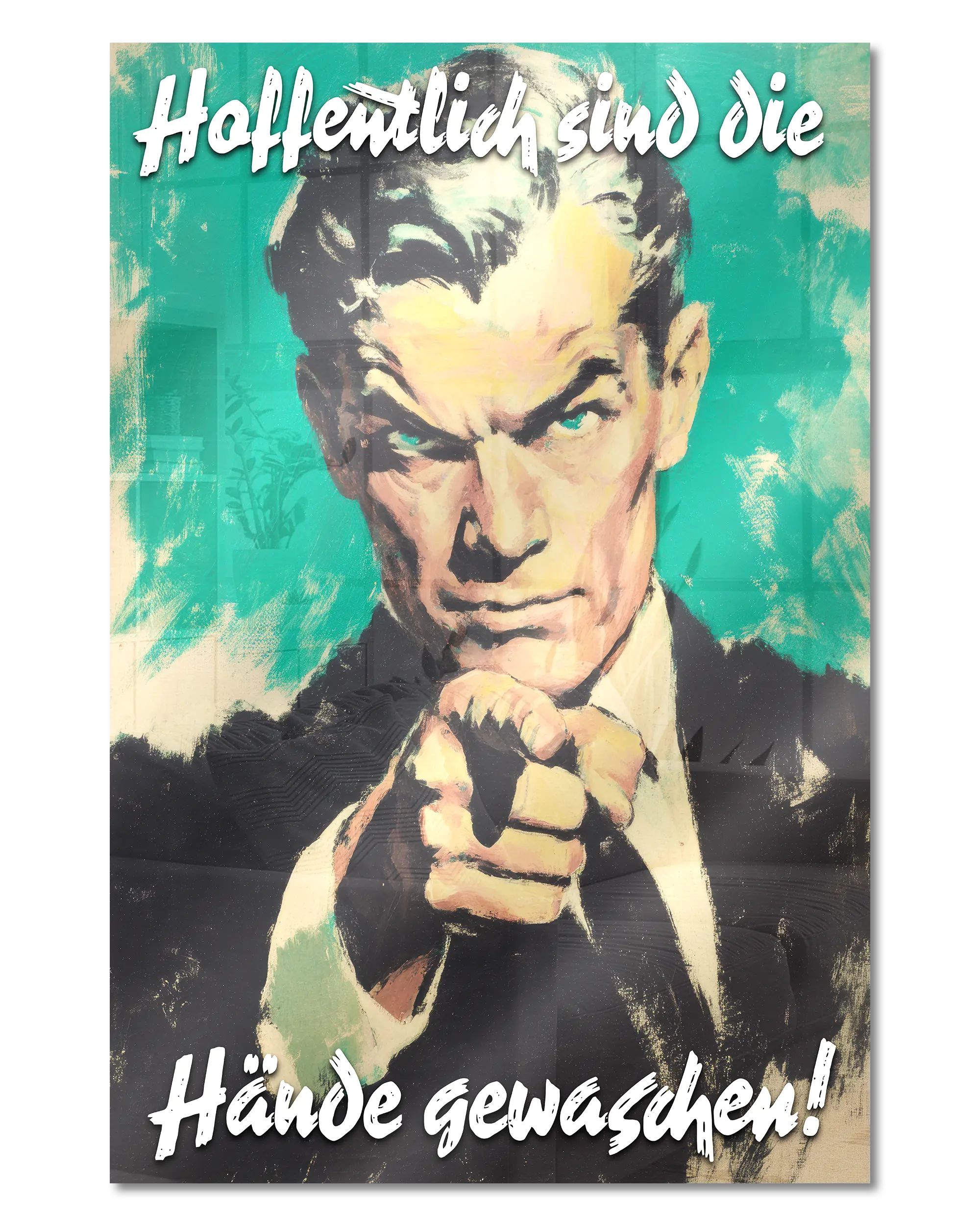 Frontalansicht des Poster Plate Designs Besser mit Seife im Acrylic Style in der Größe Main (40 x 60 cm)