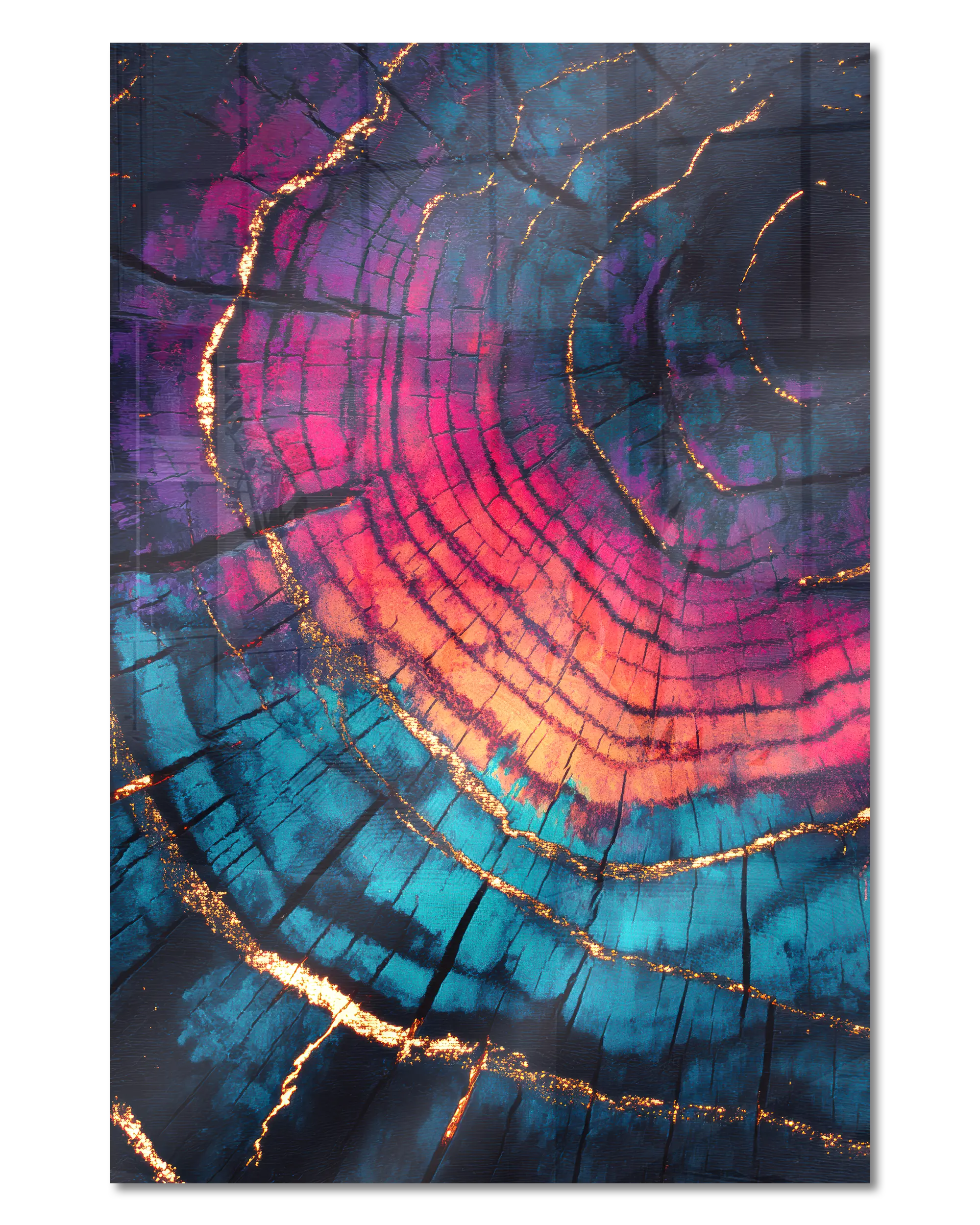 Frontalansicht des Poster Plate Designs Rindenroulette im Acrylic Style in der Größe Main (40 x 60 cm)