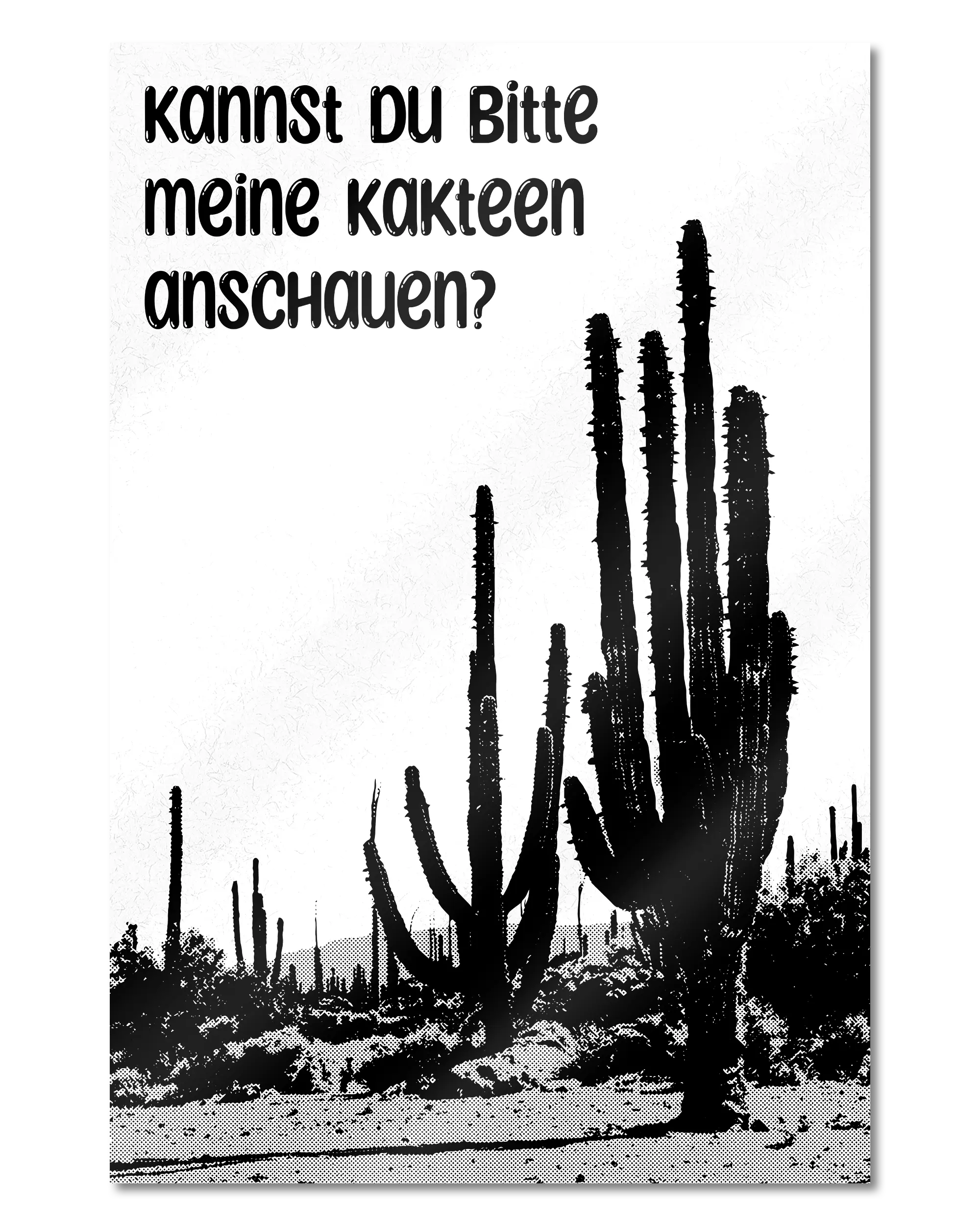 Frontalansicht des Poster Plate Designs Kacktusse im Acrylic Style in der Größe Main (40 x 60 cm)