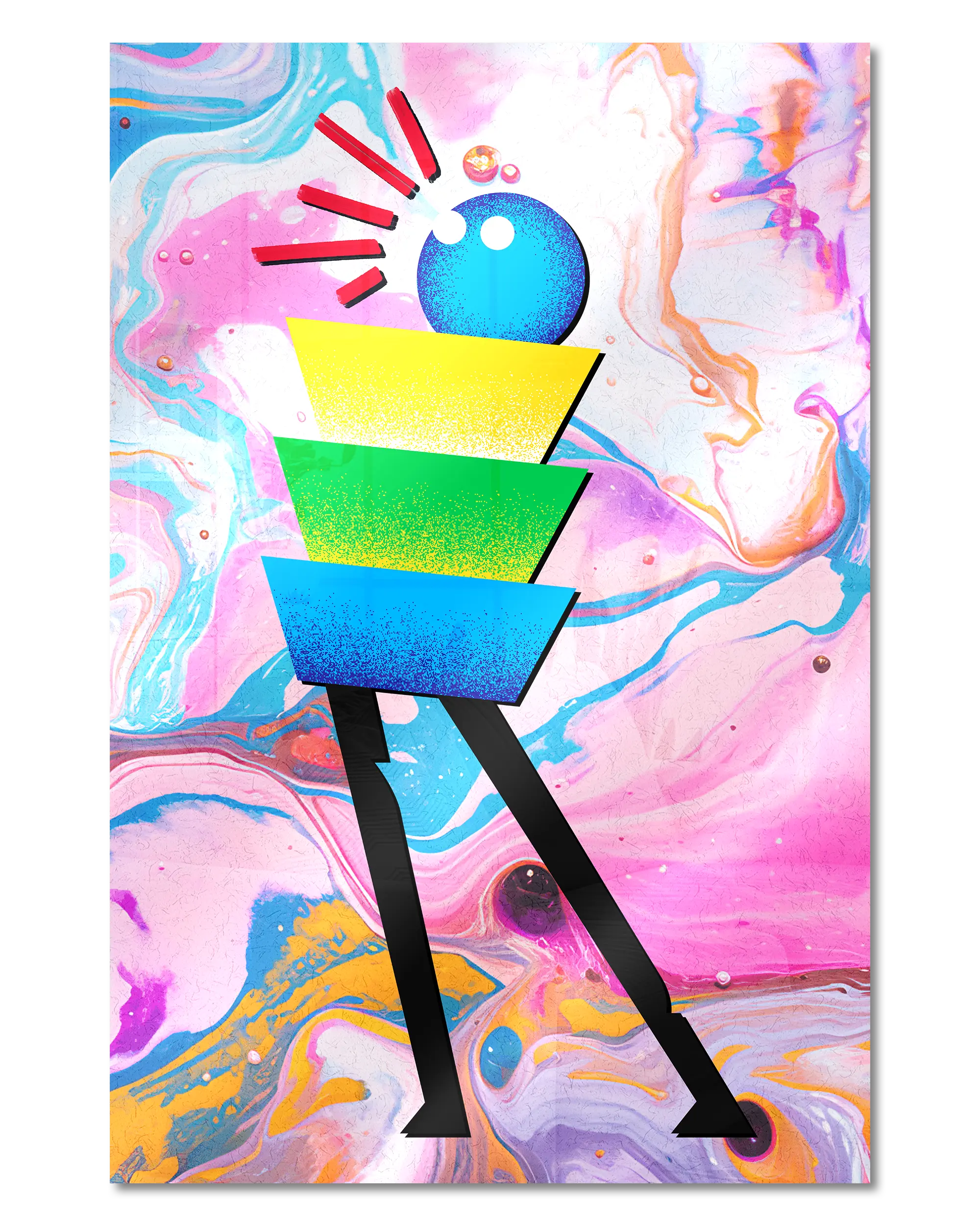 Frontalansicht des Poster Plate Designs Ein Kunstwerk im Acrylic Style in der Größe Main (40 x 60 cm)