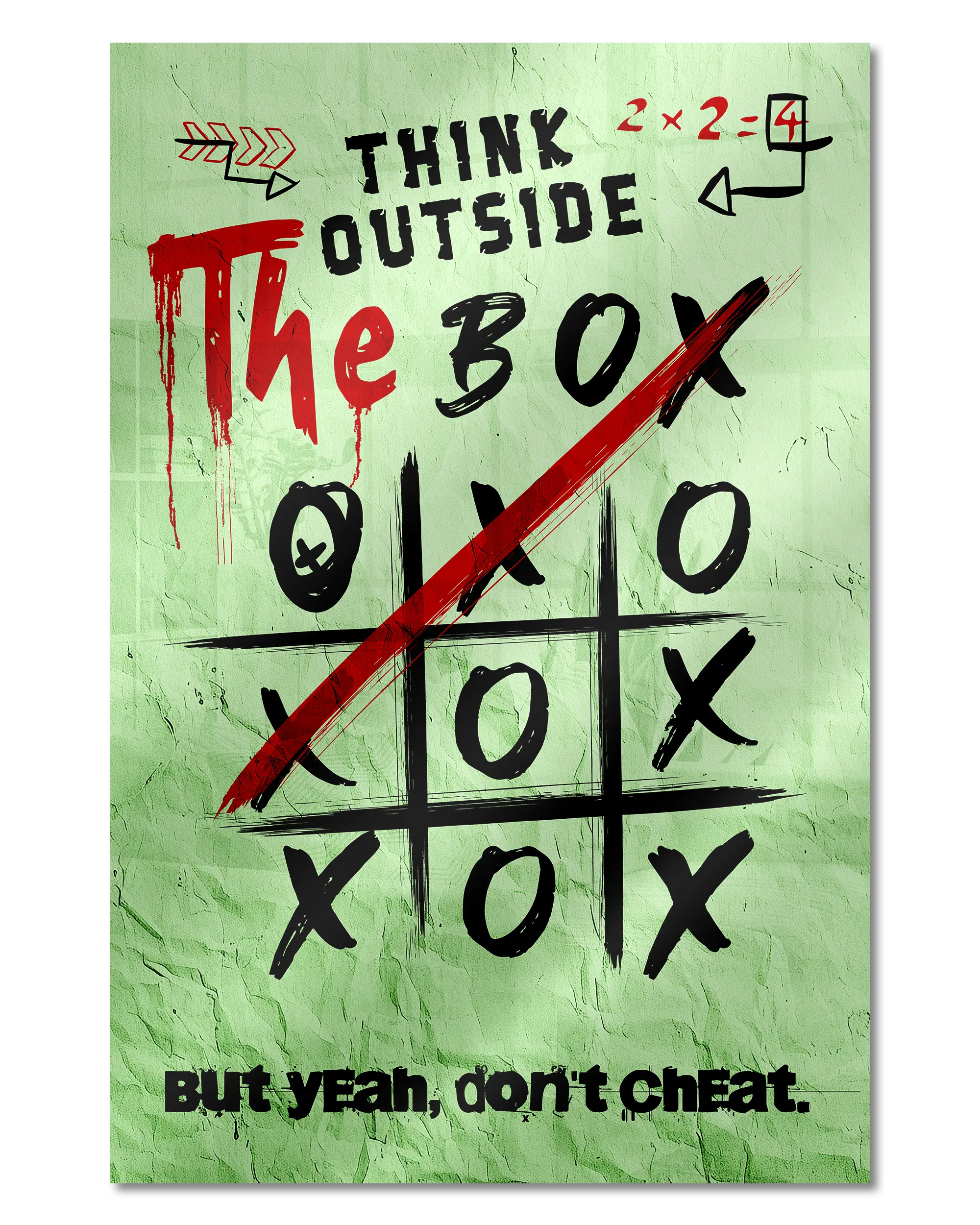 Frontalansicht des Poster Plate Designs Boxing Outside im Acrylic Style in der Größe Main (40 x 60 cm)