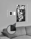 Magnet-Kit Seitenansicht des Poster Plate Designs Alles Schwarz im Acrylic Style in der Größe Main (40 x 60 cm)