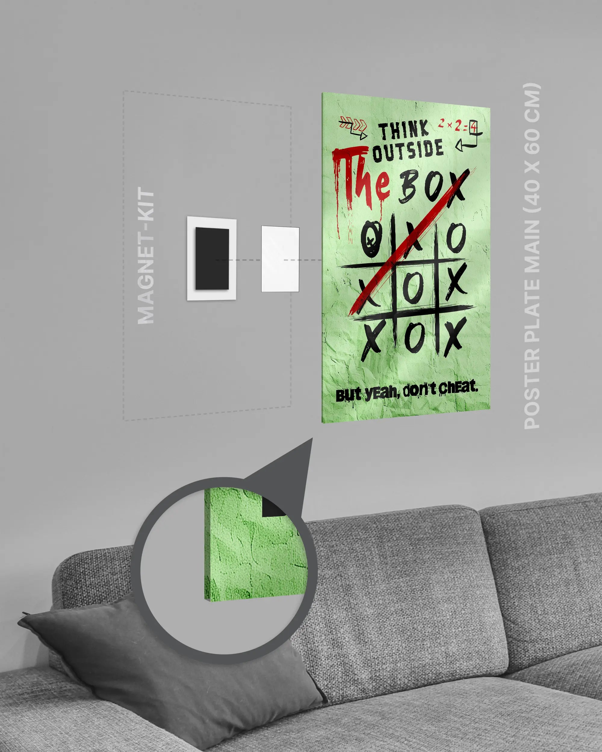 Magnet-Kit Seitenansicht des Poster Plate Designs Boxing Outside im Acrylic Style in der Größe Main (40 x 60 cm)