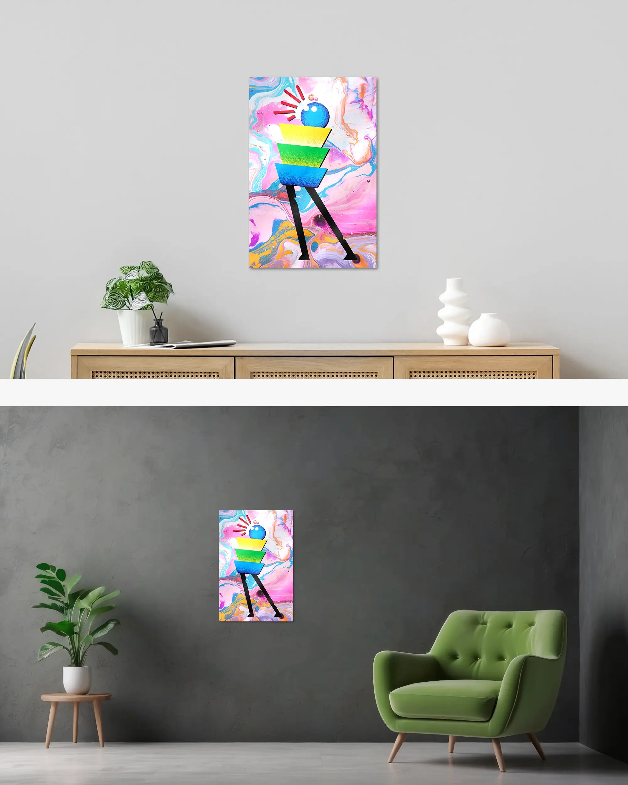 Wandansicht des Poster Plate Designs Ein Kunstwerk im Acrylic Style in der Größe Main (40 x 60 cm)