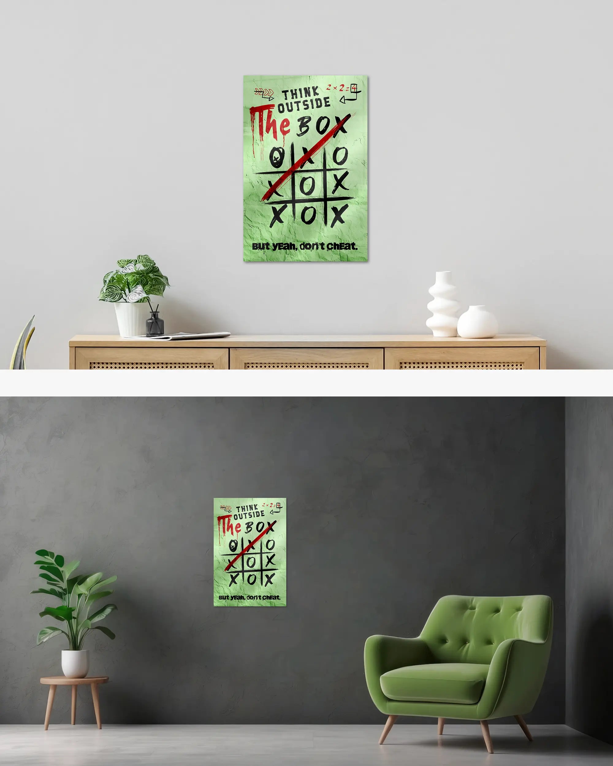 Wandansicht des Poster Plate Designs Boxing Outside im Acrylic Style in der Größe Main (40 x 60 cm)