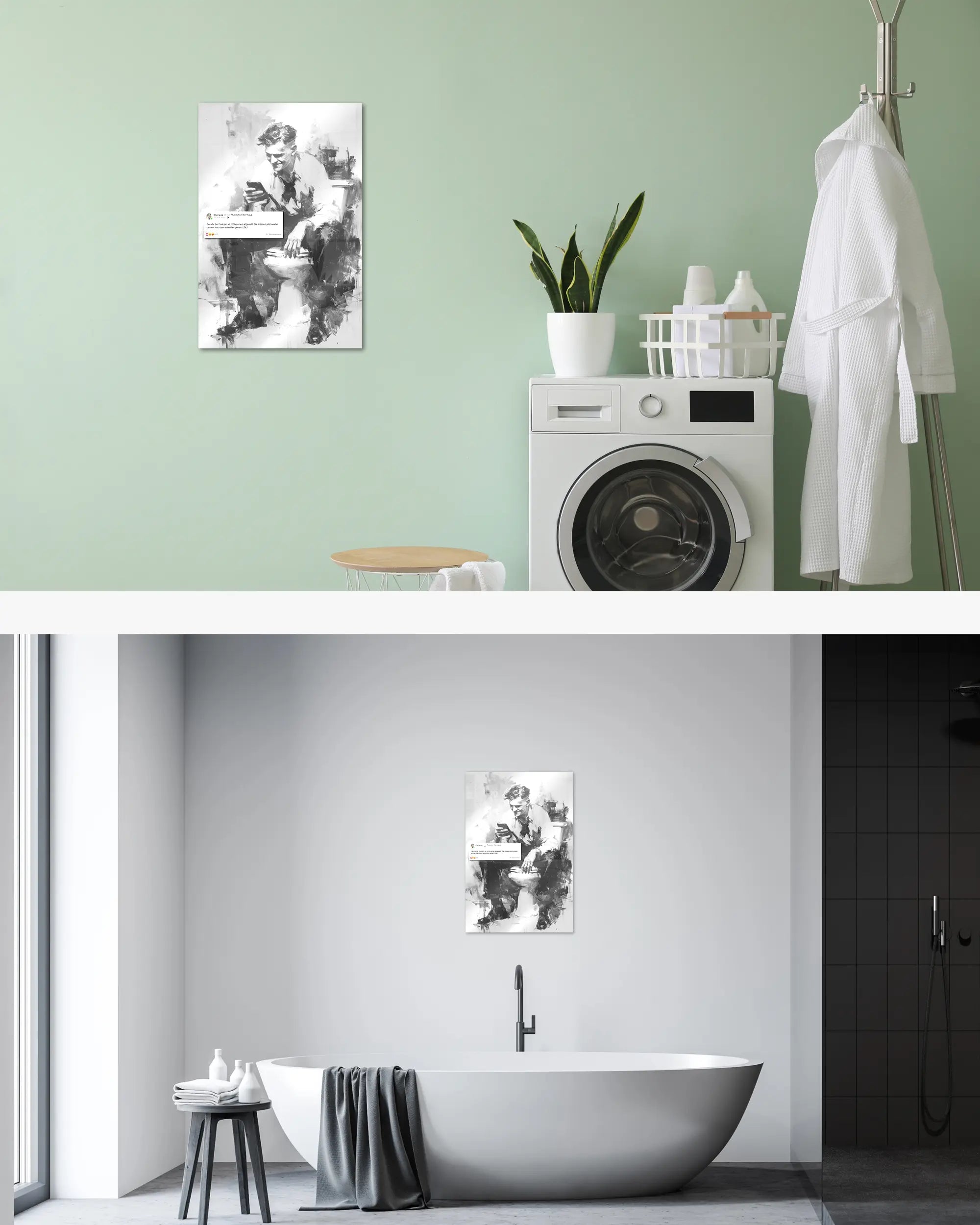 Zimmeransicht des Poster Plate Designs Clemens kackt im Acrylic Style in der Größe Main (40 x 60 cm)