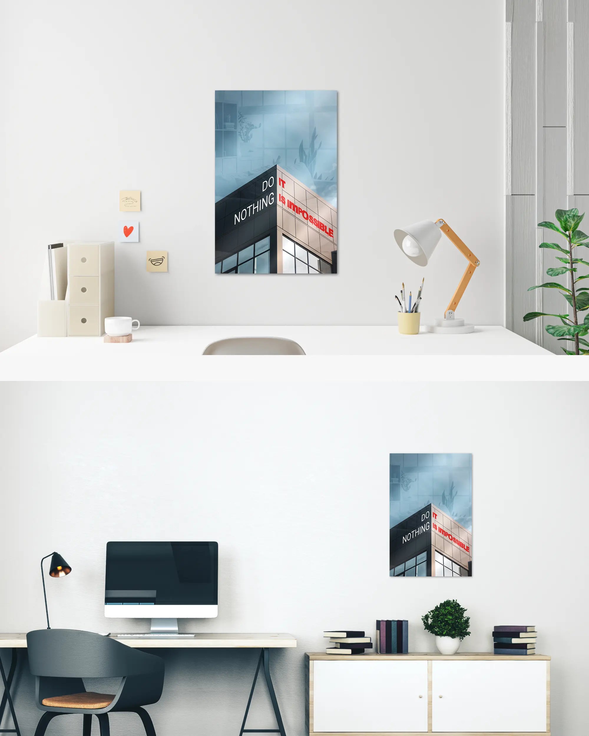 Zimmeransicht des Poster Plate Designs Do Nothing im Acrylic Style in der Größe Main (40 x 60 cm)