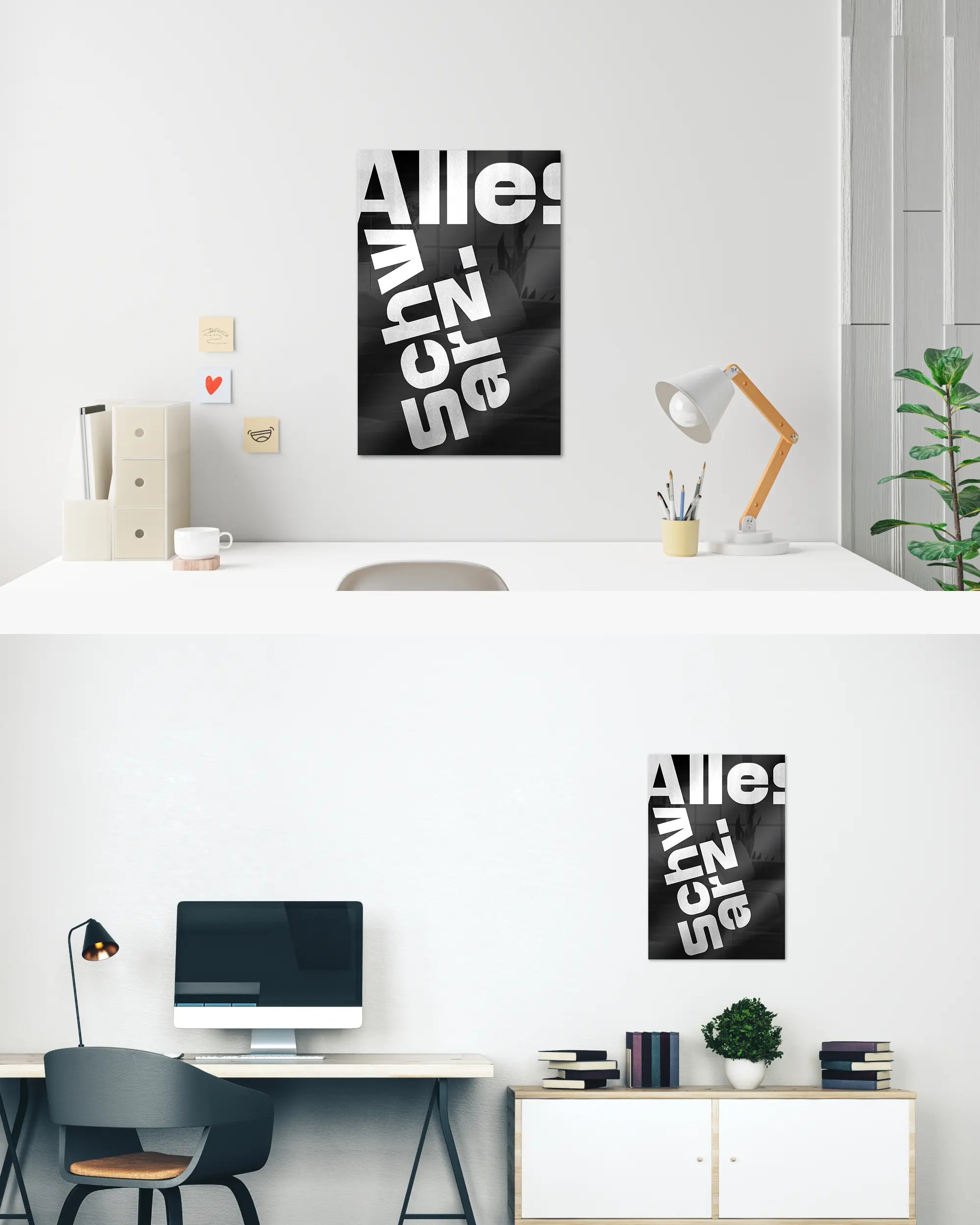 Zimmeransicht des Poster Plate Designs Alles Schwarz im Acrylic Style in der Größe Main (40 x 60 cm)