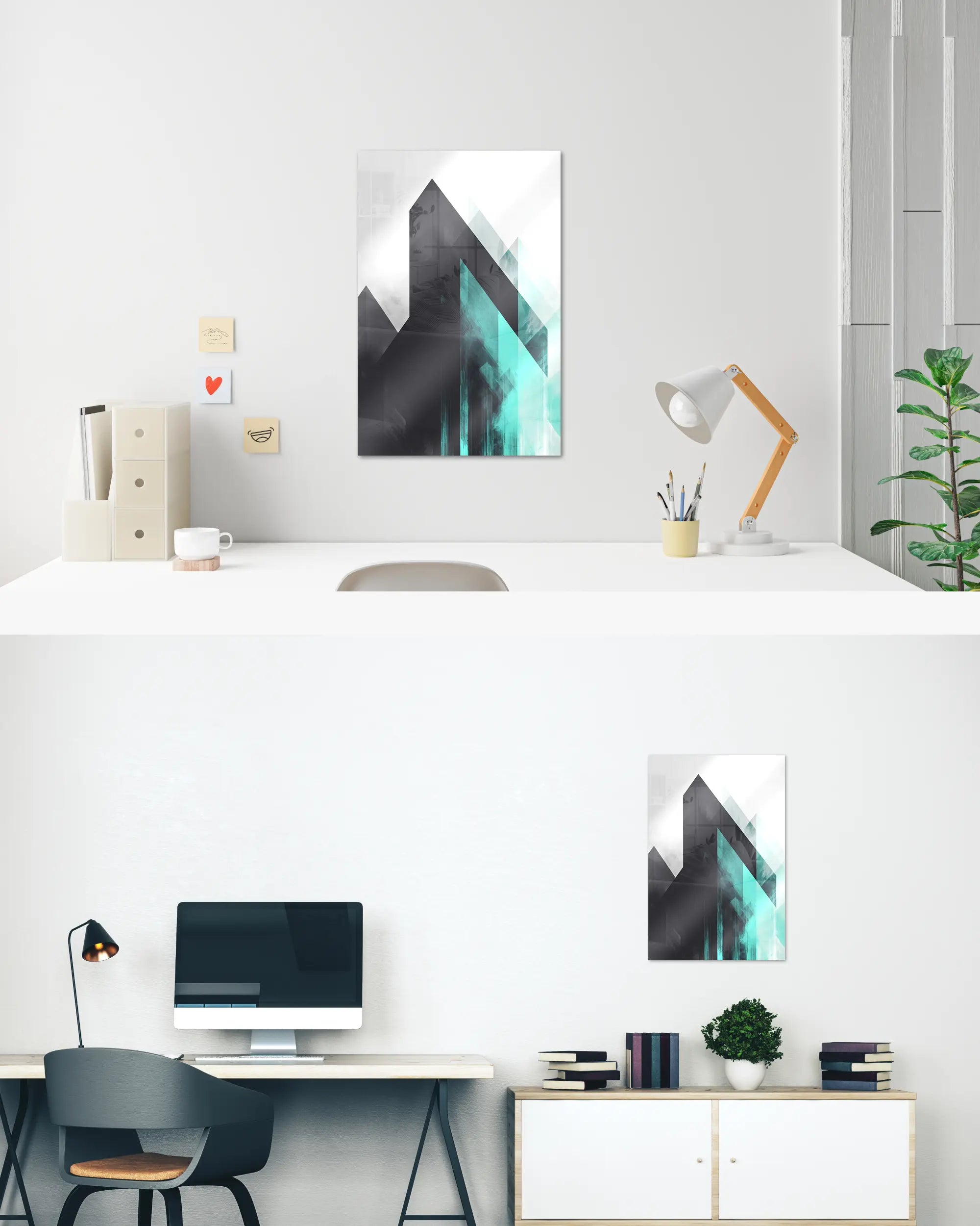 Zimmeransicht des Poster Plate Designs Ein Abstrakt im Acrylic Style in der Größe Main (40 x 60 cm)