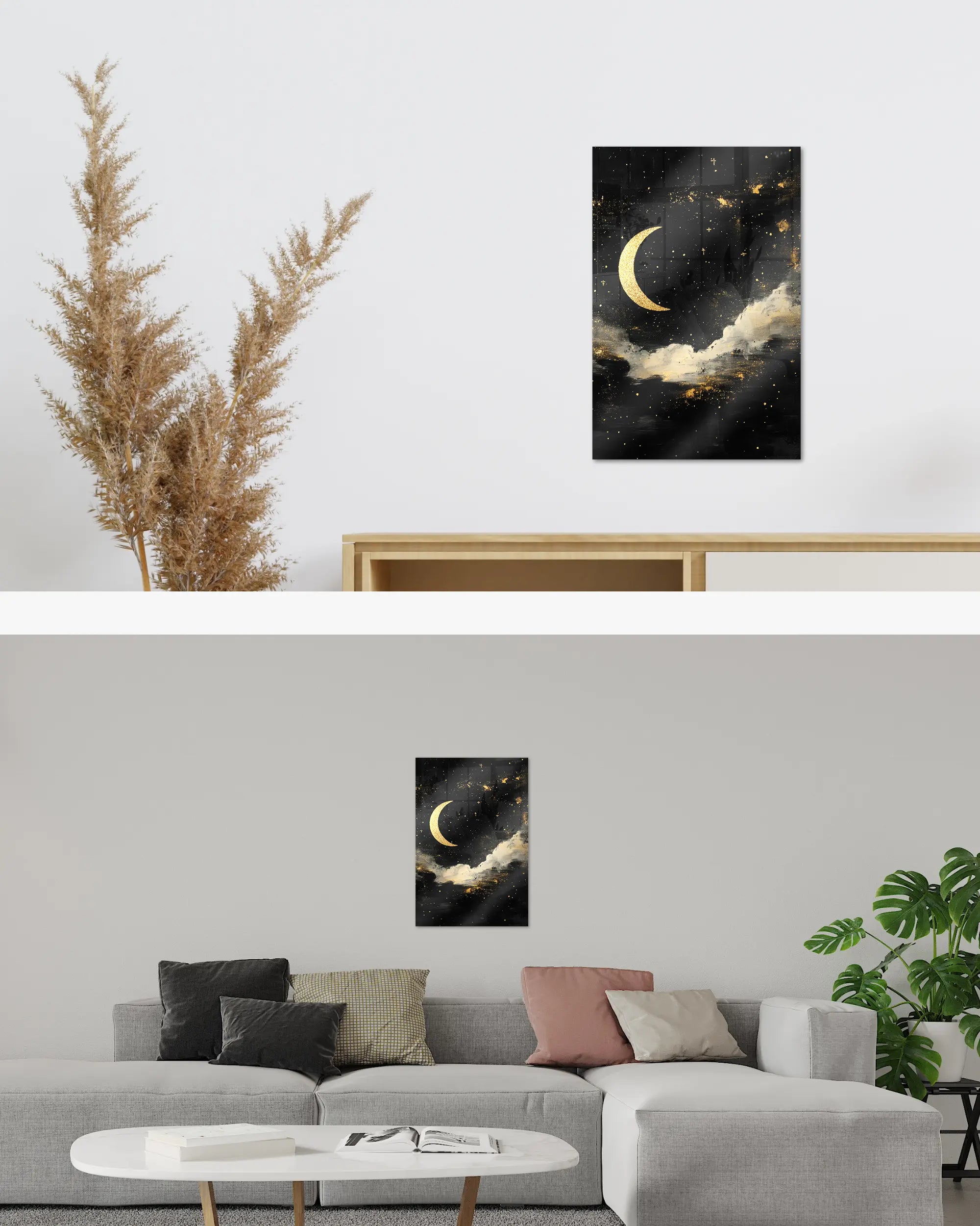Zimmeransicht des Poster Plate Designs Goldenes Mondgedicht im Acrylic Style in der Größe Main (40 x 60 cm)
