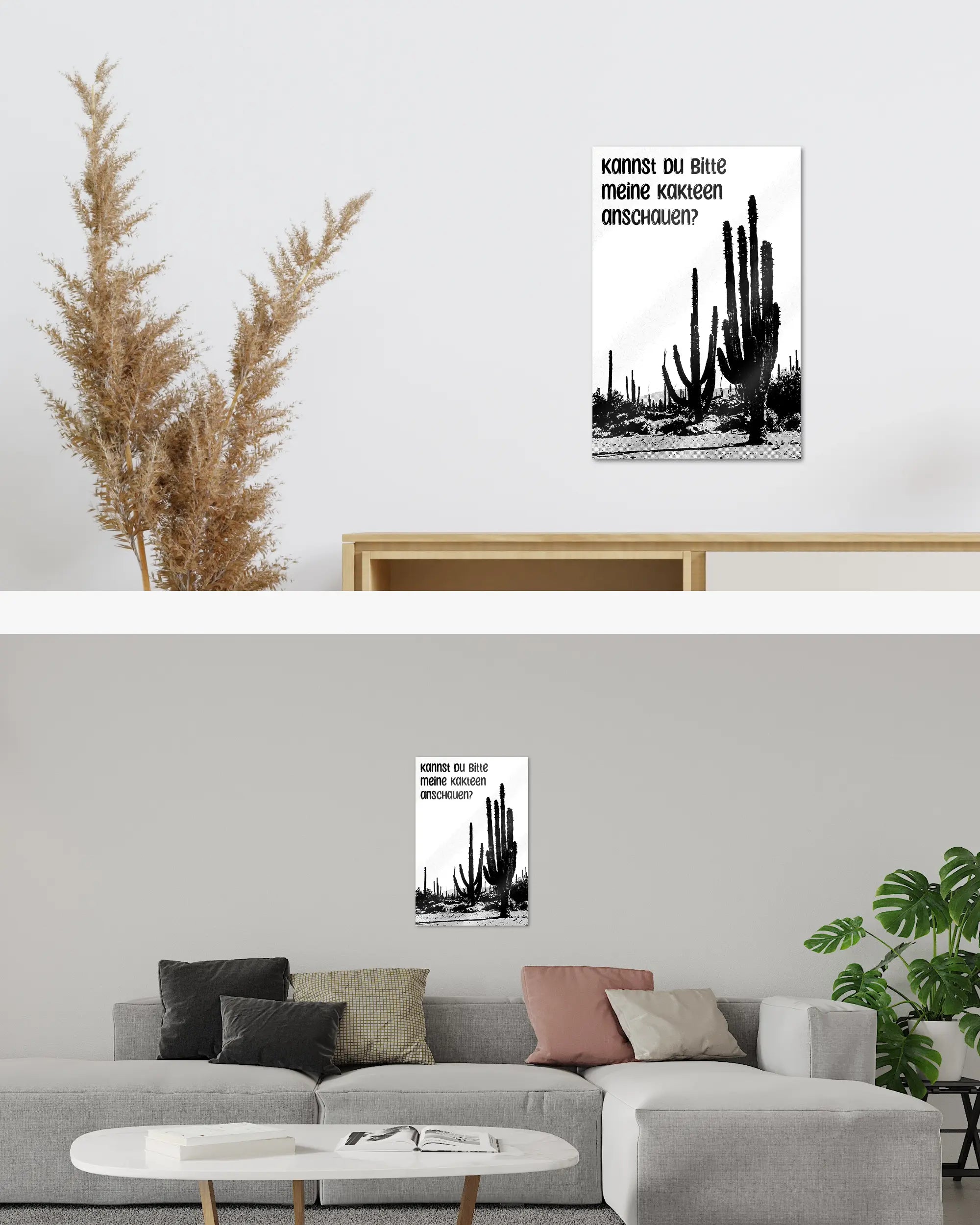 Zimmeransicht des Poster Plate Designs Kacktusse im Acrylic Style in der Größe Main (40 x 60 cm)