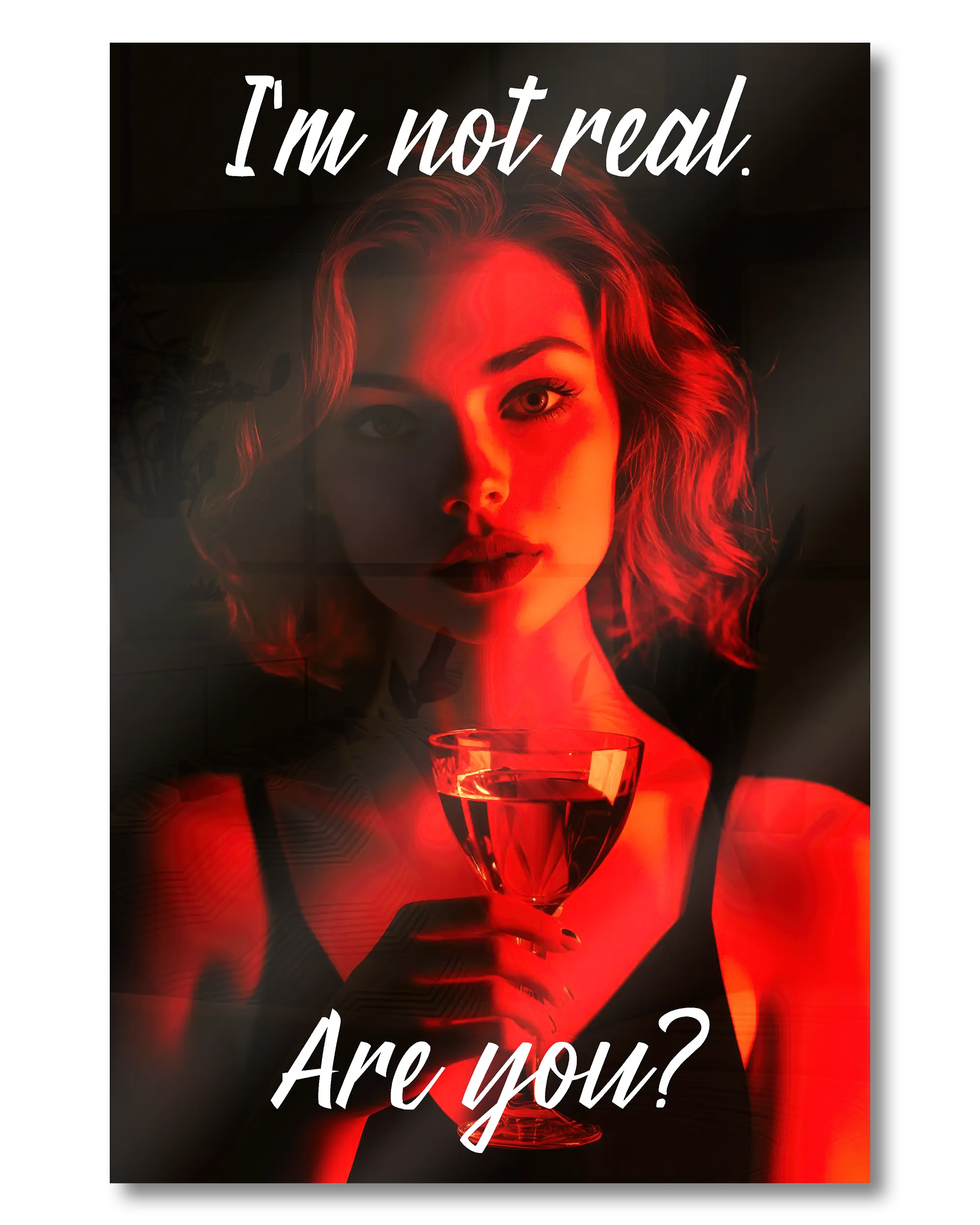 Frontalansicht des Poster Plate Designs Are you for real im Acrylic Style in der Größe Mini (20 x 30 cm)