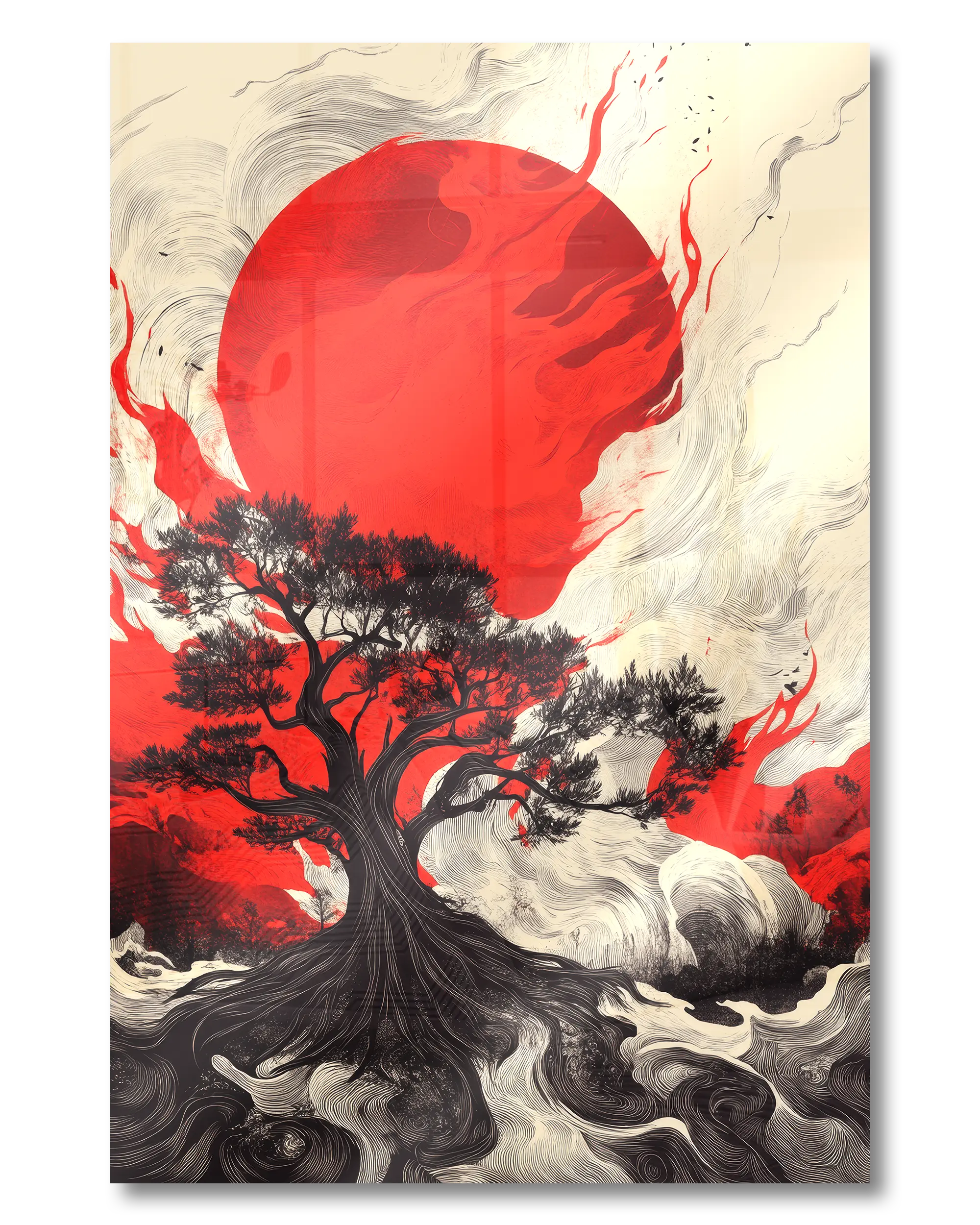 Frontalansicht des Poster Plate Designs Japan is lit im Acrylic Style in der Größe Mini (20 x 30 cm)