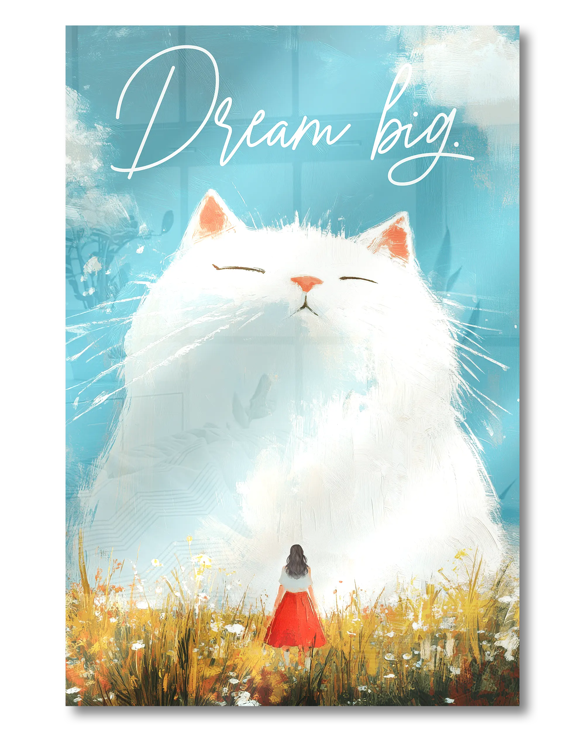 Frontalansicht des Poster Plate Designs Dream Big im Acrylic Style in der Größe Mini (20 x 30 cm)