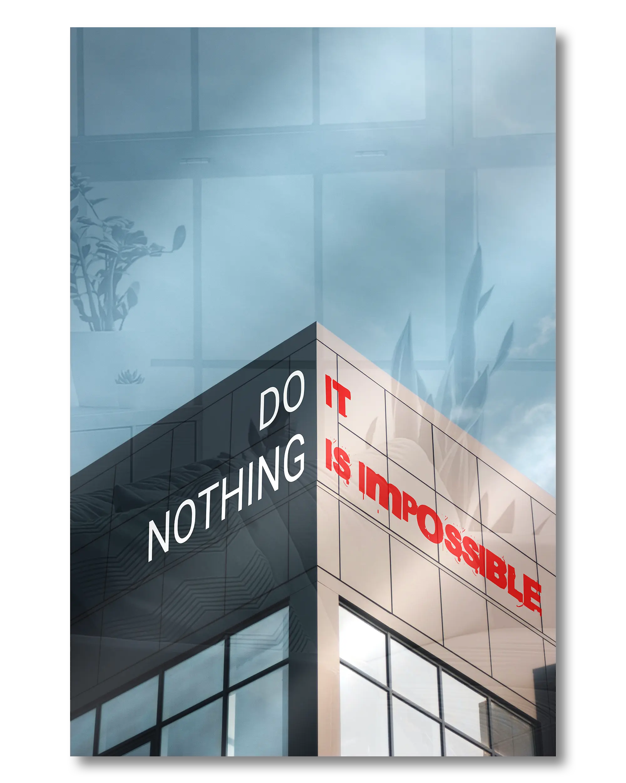 Frontalansicht des Poster Plate Designs Do Nothing im Acrylic Style in der Größe Mini (20 x 30 cm)