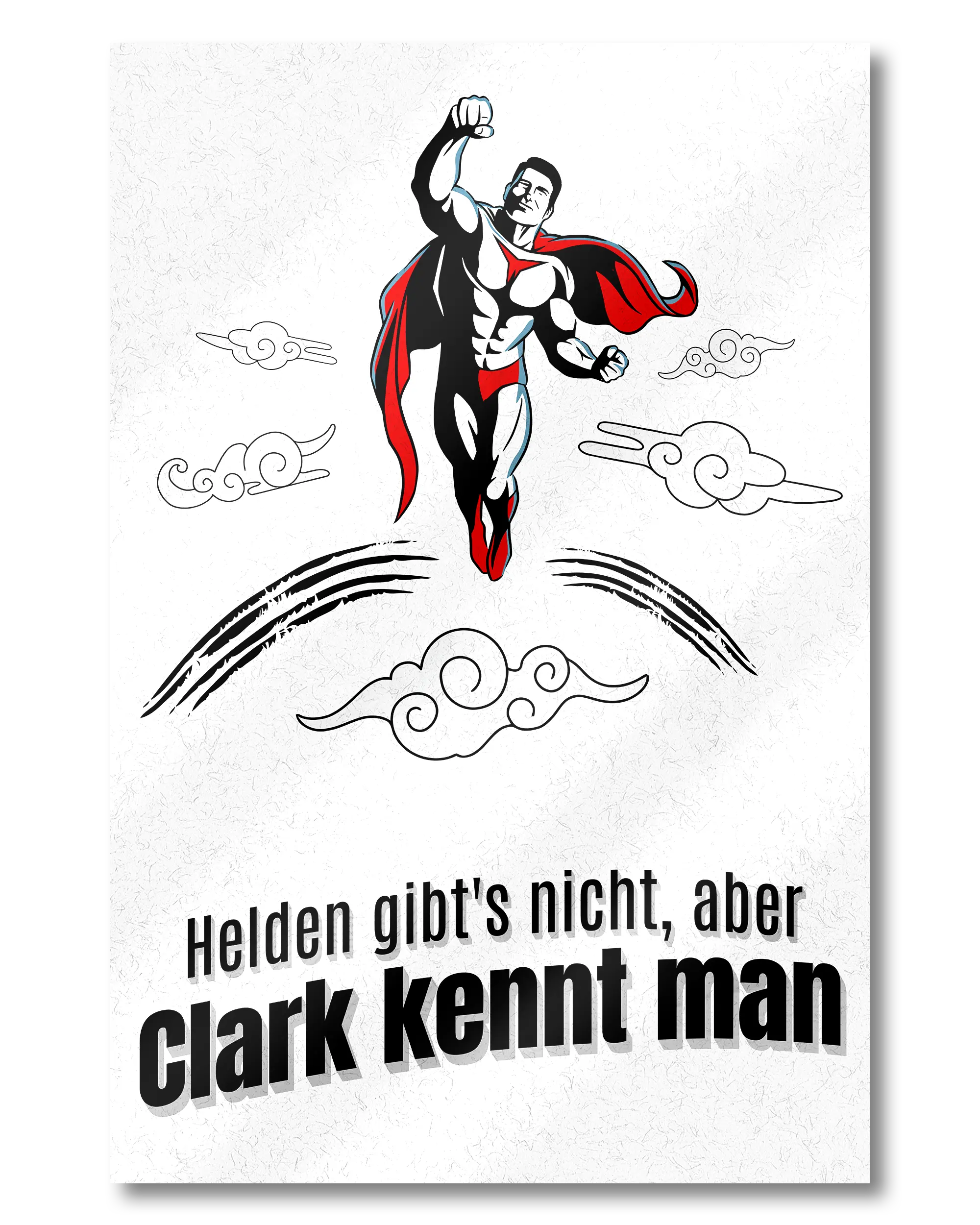 Frontalansicht des Poster Plate Designs Clark kennt man im Acrylic Style in der Größe Mini (20 x 30 cm)