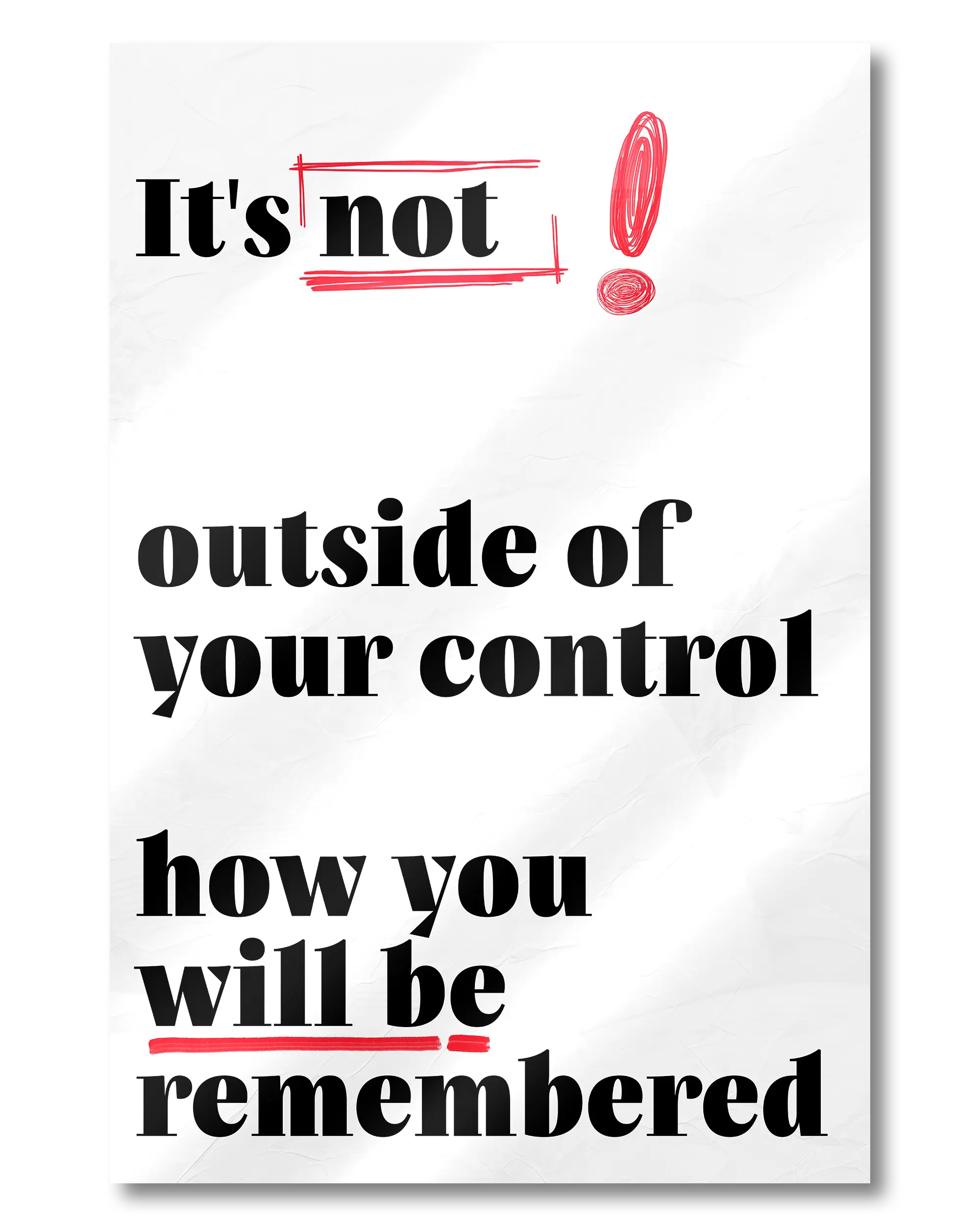 Frontalansicht des Poster Plate Designs Write your story im Acrylic Style in der Größe Mini (20 x 30 cm)