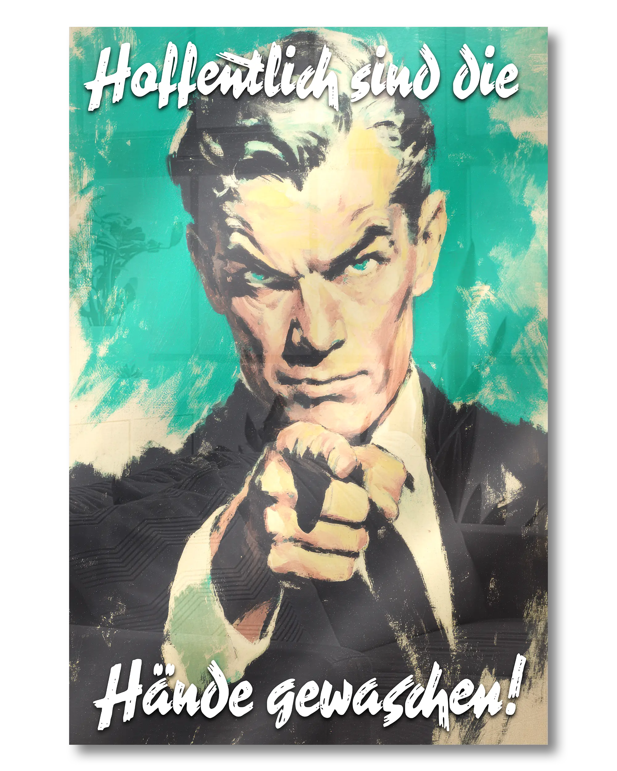 Frontalansicht des Poster Plate Designs Besser mit Seife im Acrylic Style in der Größe Mini (20 x 30 cm)