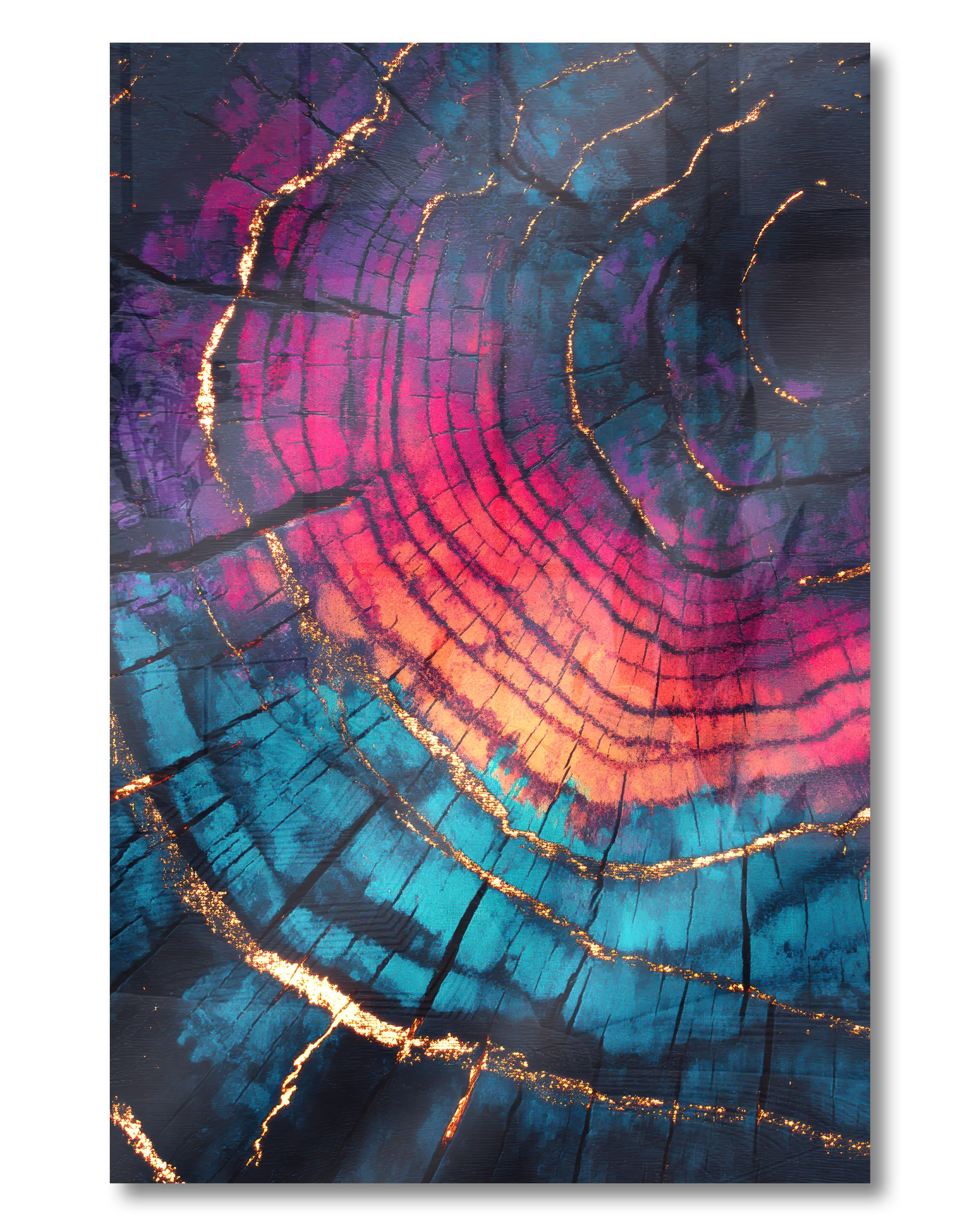 Frontalansicht des Poster Plate Designs Rindenroulette im Acrylic Style in der Größe Mini (20 x 30 cm)