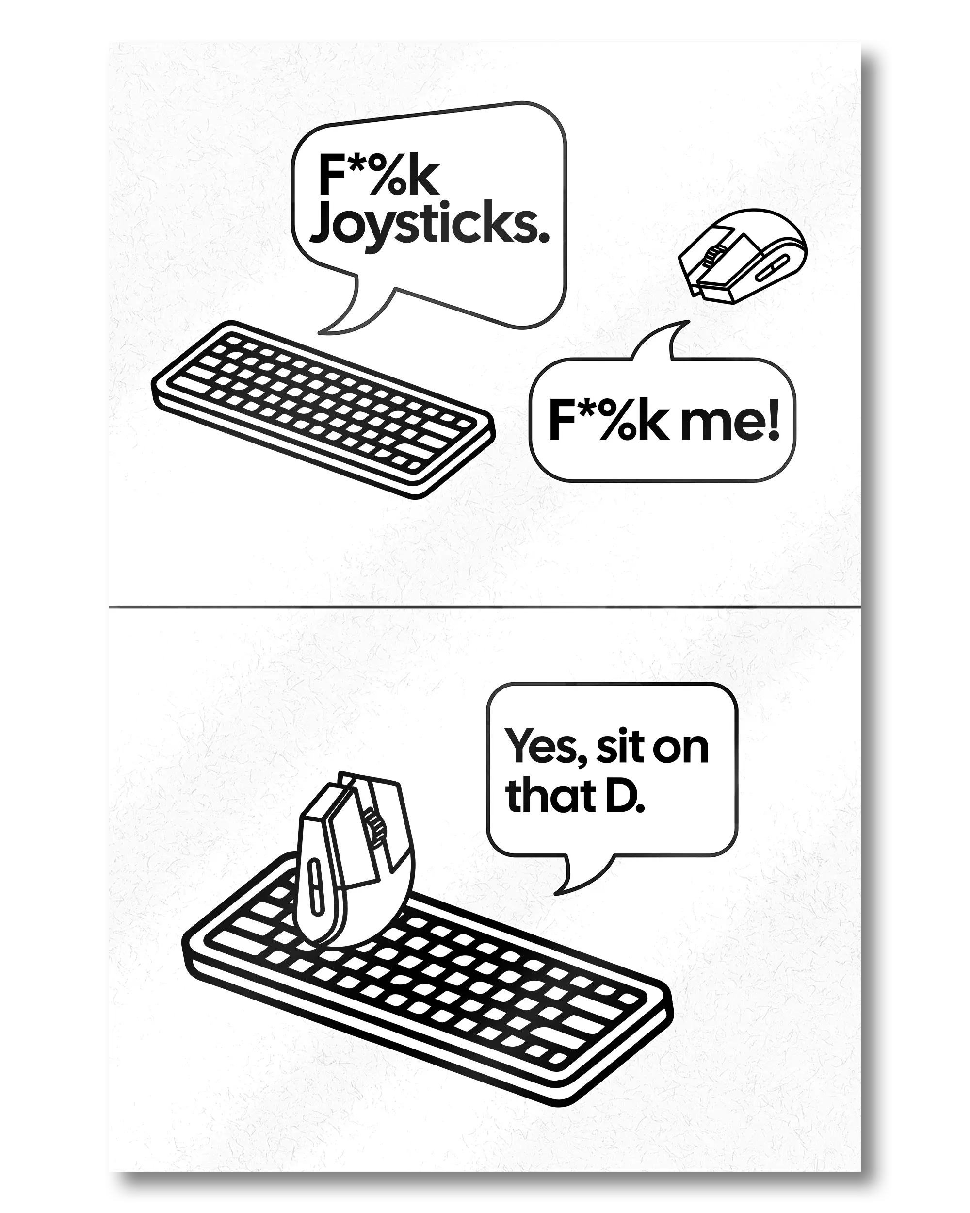 Frontalansicht des Poster Plate Designs Keystrokes im Acrylic Style in der Größe Mini (20 x 30 cm)