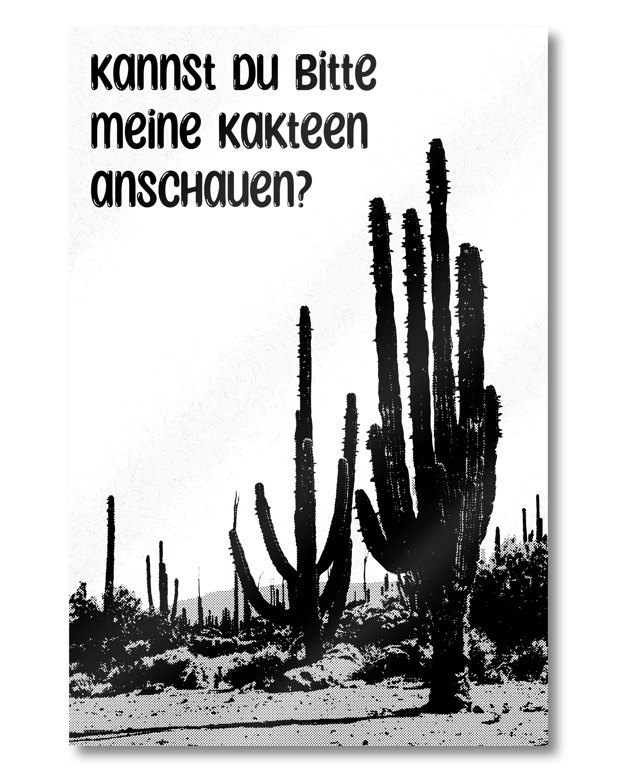 Frontalansicht des Poster Plate Designs Kacktusse im Acrylic Style in der Größe Mini (20 x 30 cm)