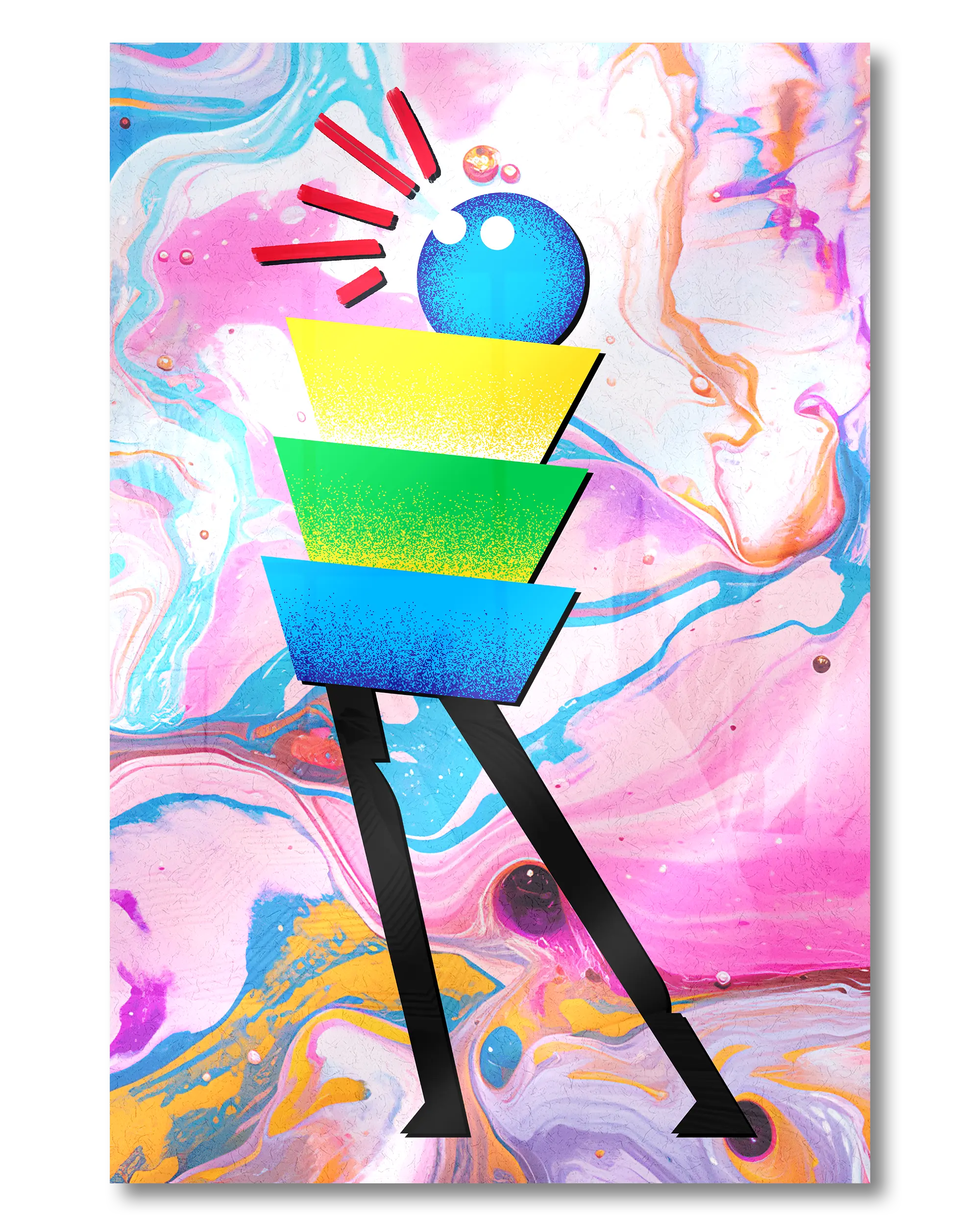 Frontalansicht des Poster Plate Designs Ein Kunstwerk im Acrylic Style in der Größe Mini (20 x 30 cm)