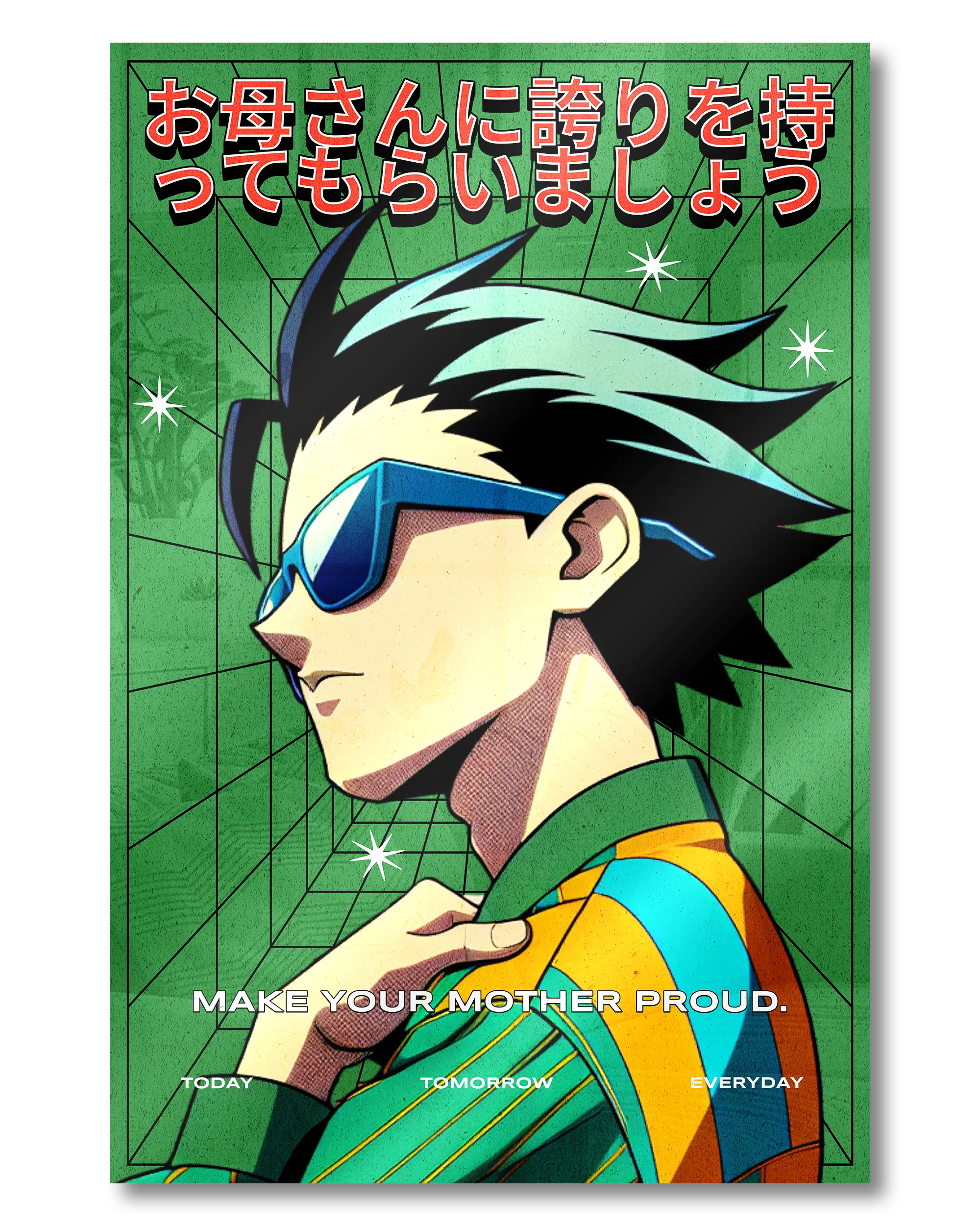 Frontalansicht des Poster Plate Designs Make her proud im Acrylic Style in der Größe Mini (20 x 30 cm)