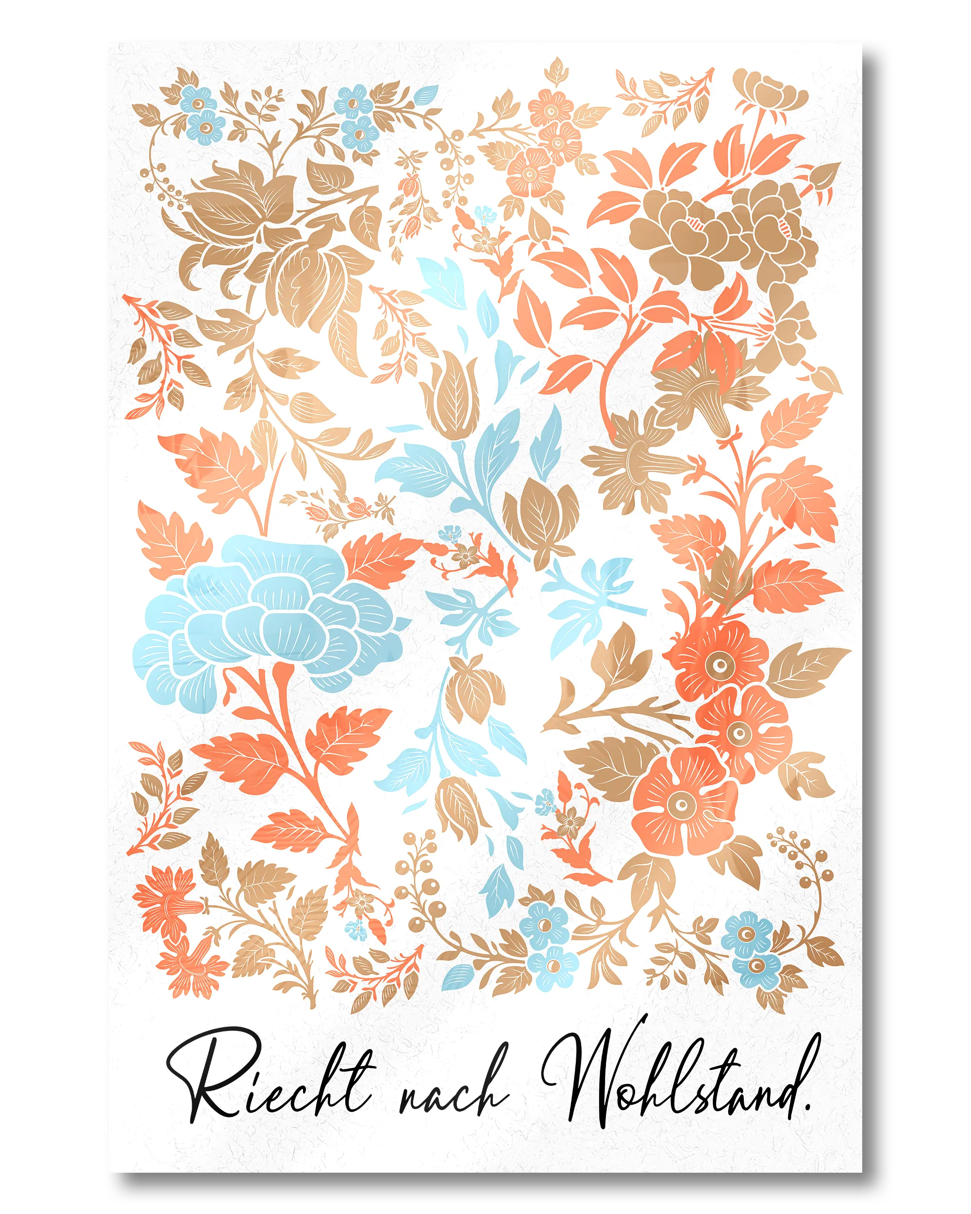 Frontalansicht des Poster Plate Designs Wohlstandsduft im Acrylic Style in der Größe Mini (20 x 30 cm)