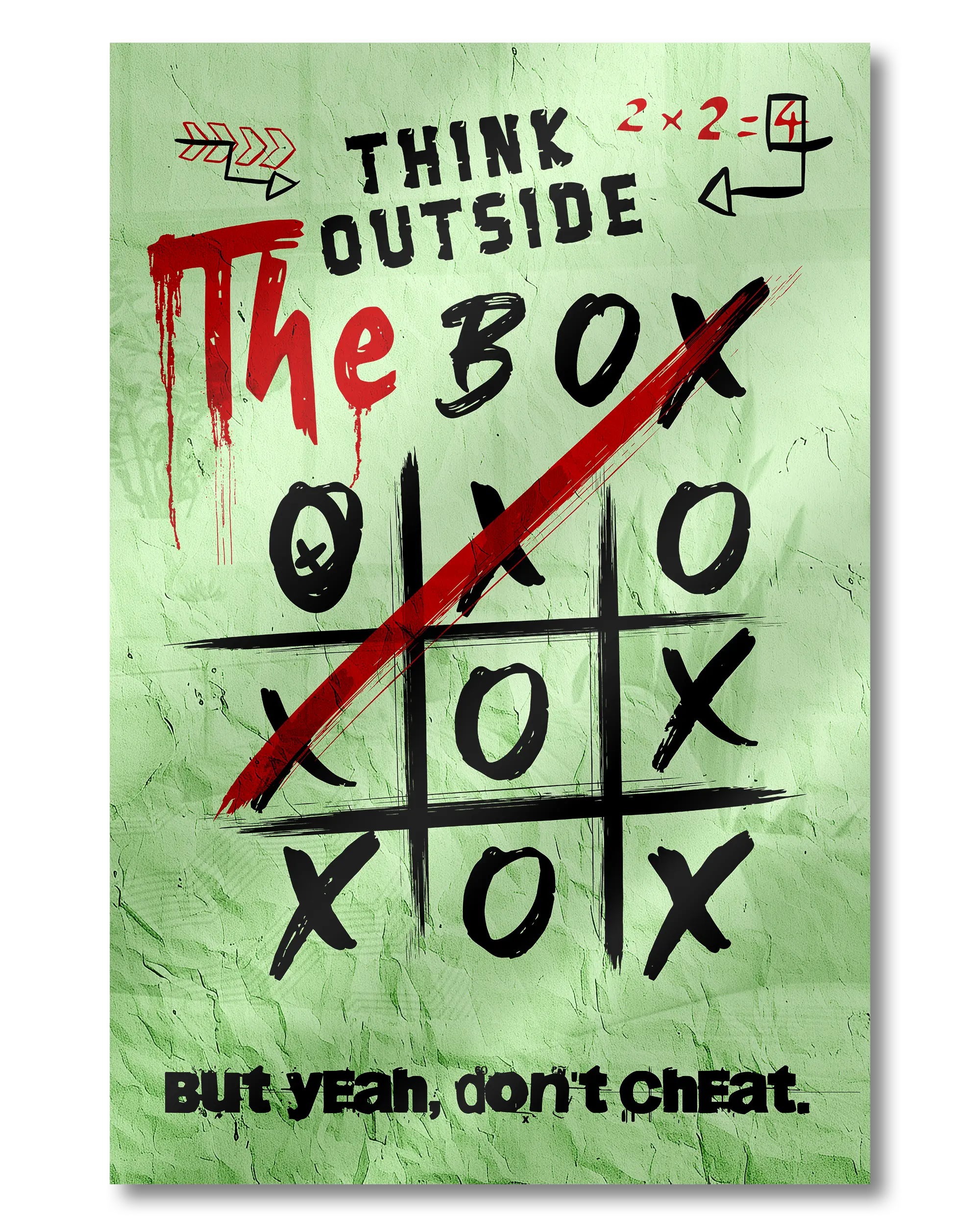 Frontalansicht des Poster Plate Designs Boxing Outside im Acrylic Style in der Größe Mini (20 x 30 cm)