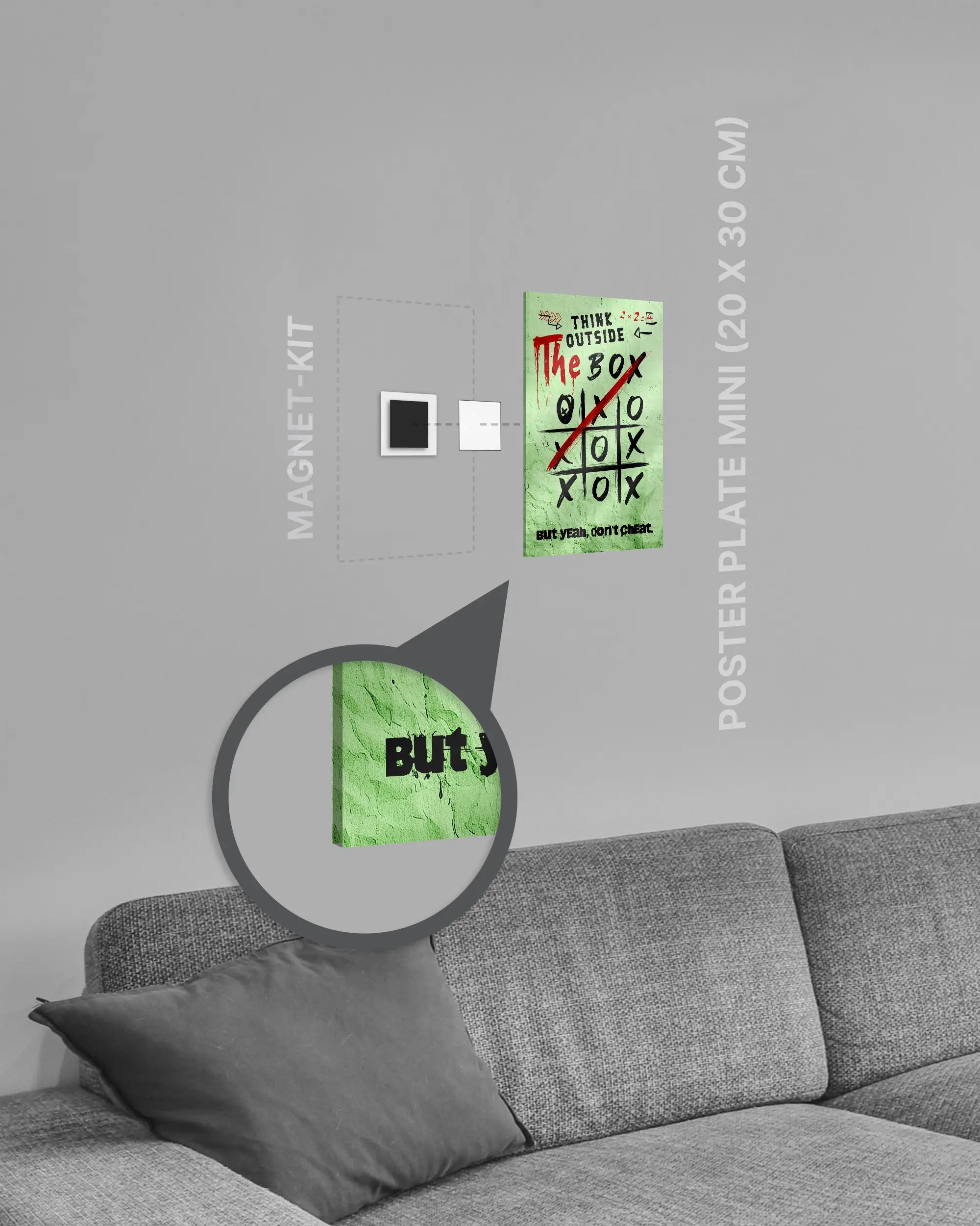 Magnet-Kit Seitenansicht des Poster Plate Designs Boxing Outside im Acrylic Style in der Größe Mini (20 x 30 cm)