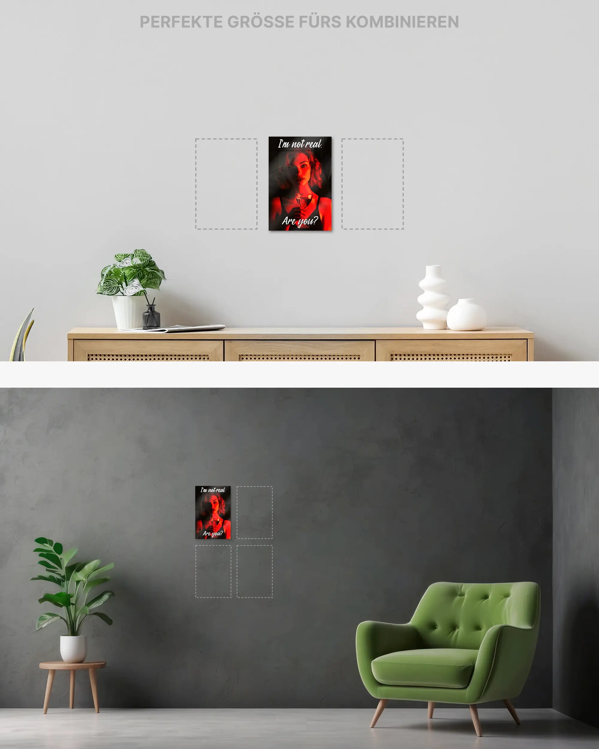 Wandansicht des Poster Plate Designs Are you for real im Acrylic Style in der Größe Mini (20 x 30 cm)