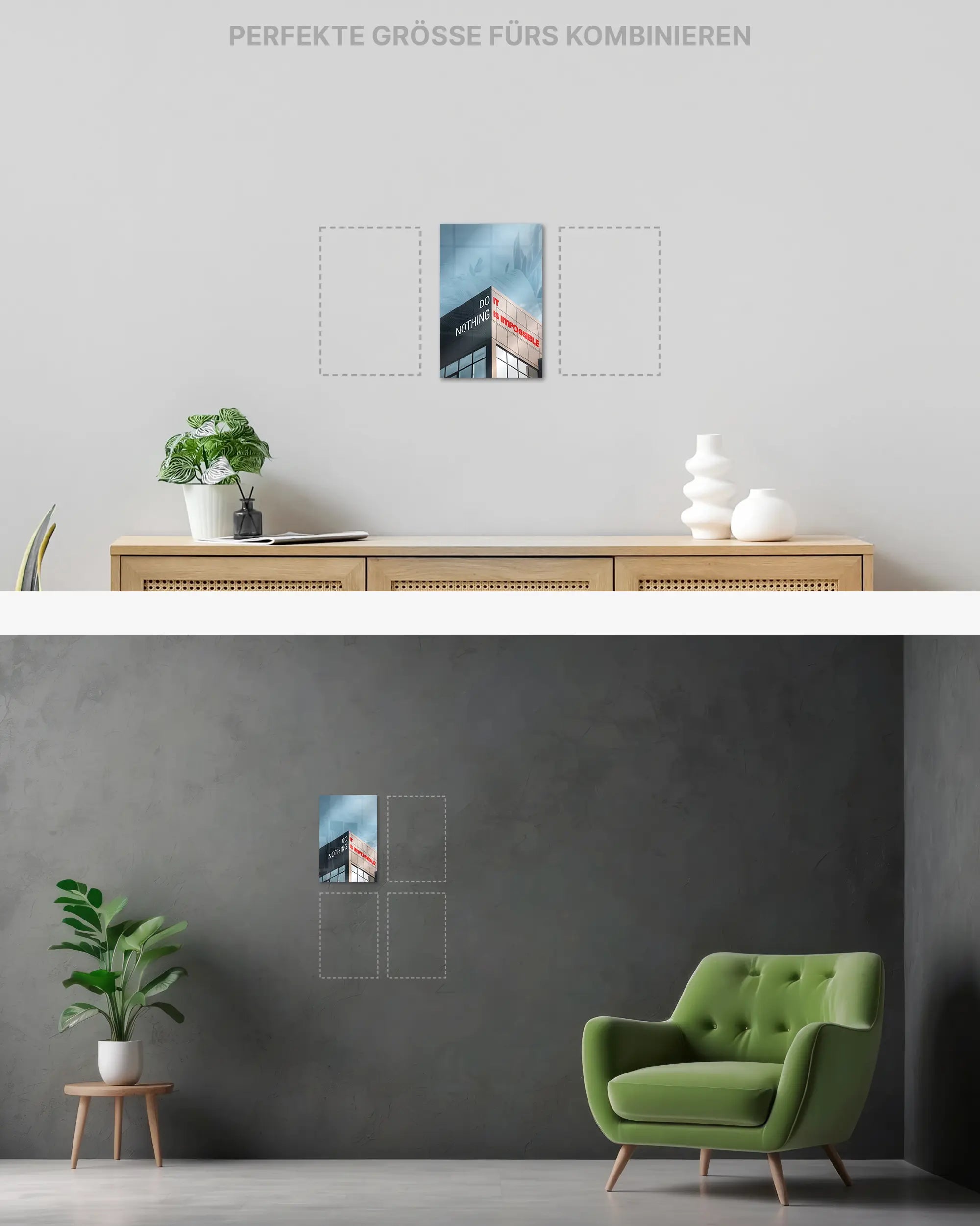 Wandansicht des Poster Plate Designs Do Nothing im Acrylic Style in der Größe Mini (20 x 30 cm)
