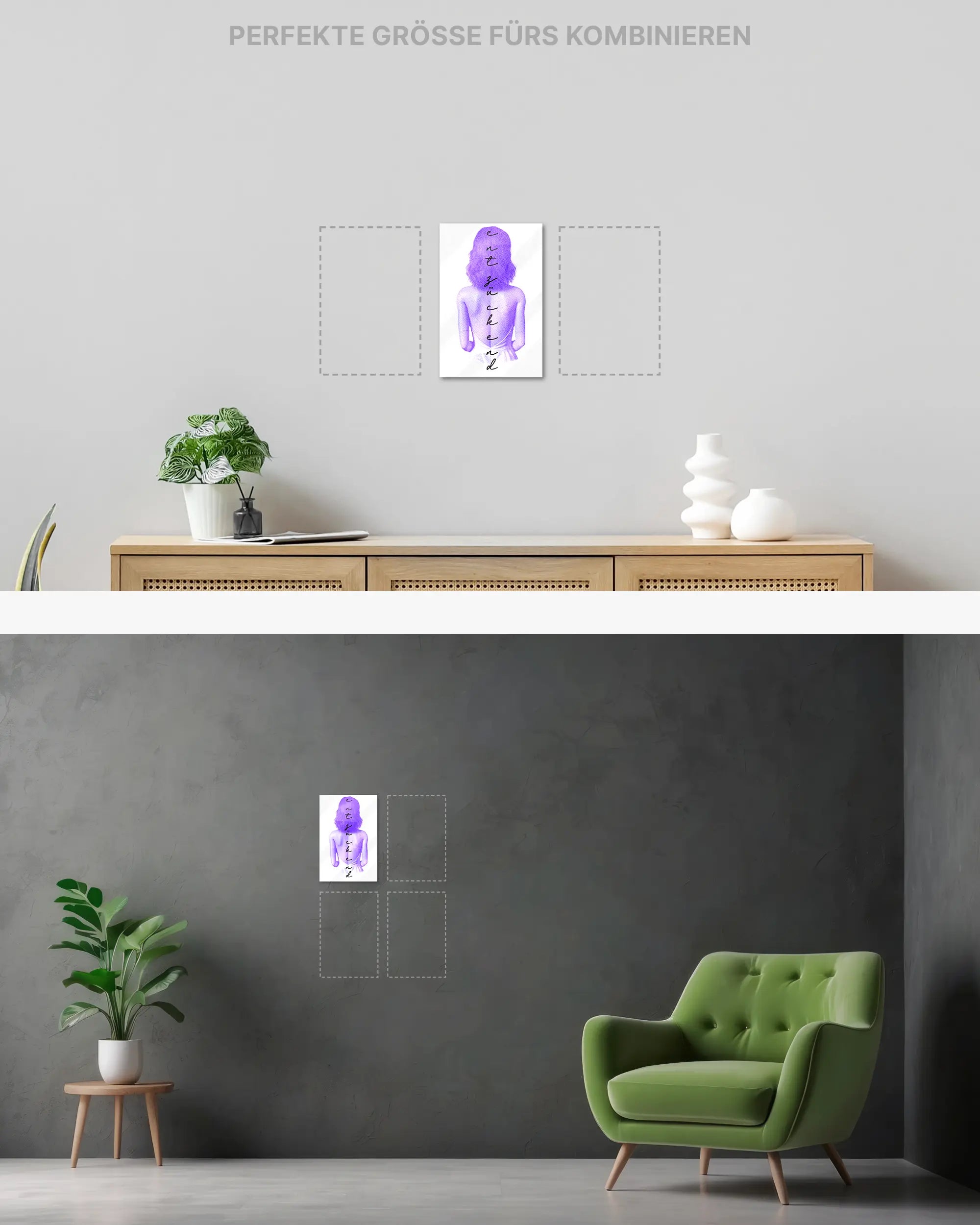 Wandansicht des Poster Plate Designs Rückendeckung im Acrylic Style in der Größe Mini (20 x 30 cm)