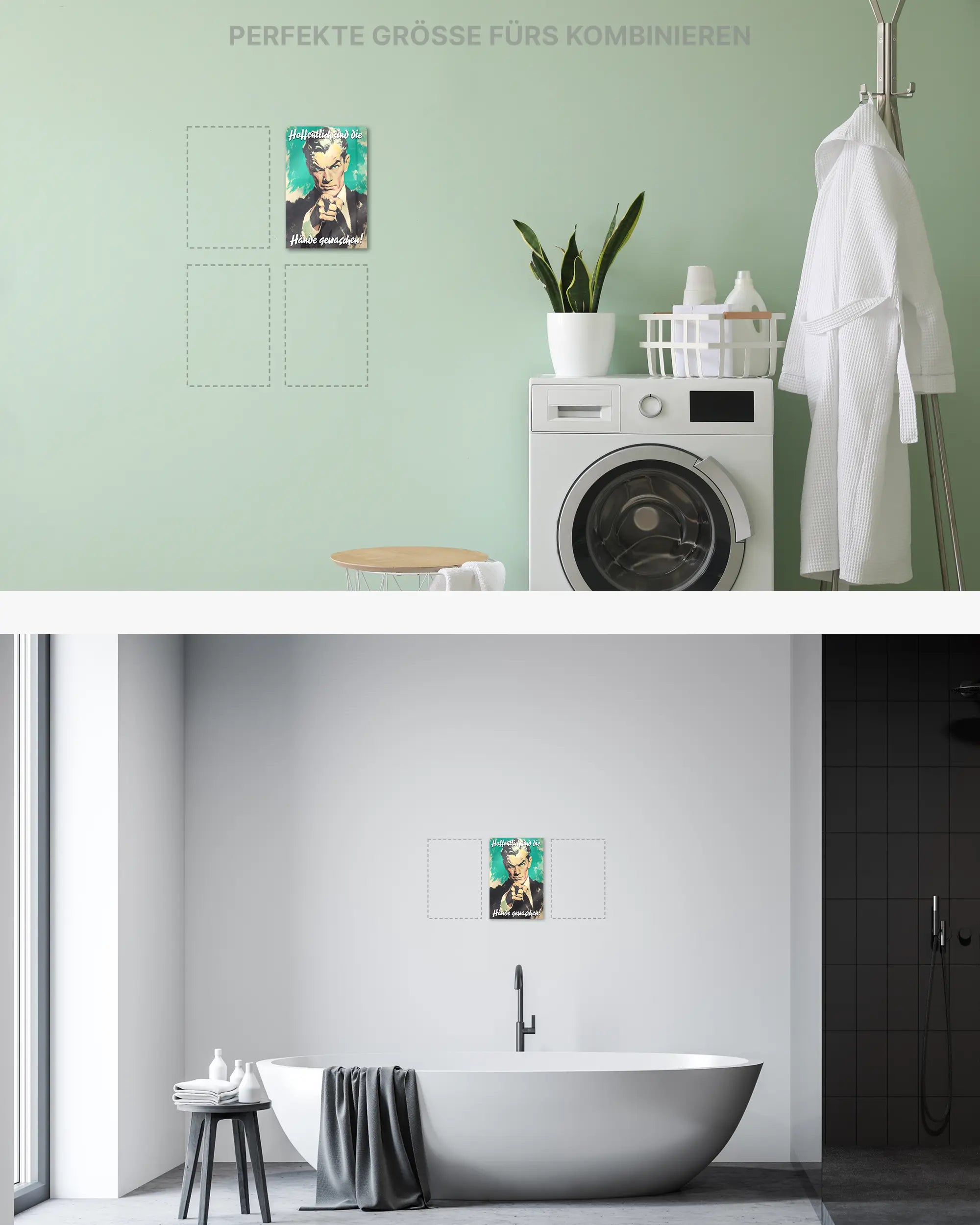 Zimmeransicht des Poster Plate Designs Besser mit Seife im Acrylic Style in der Größe Mini (20 x 30 cm)