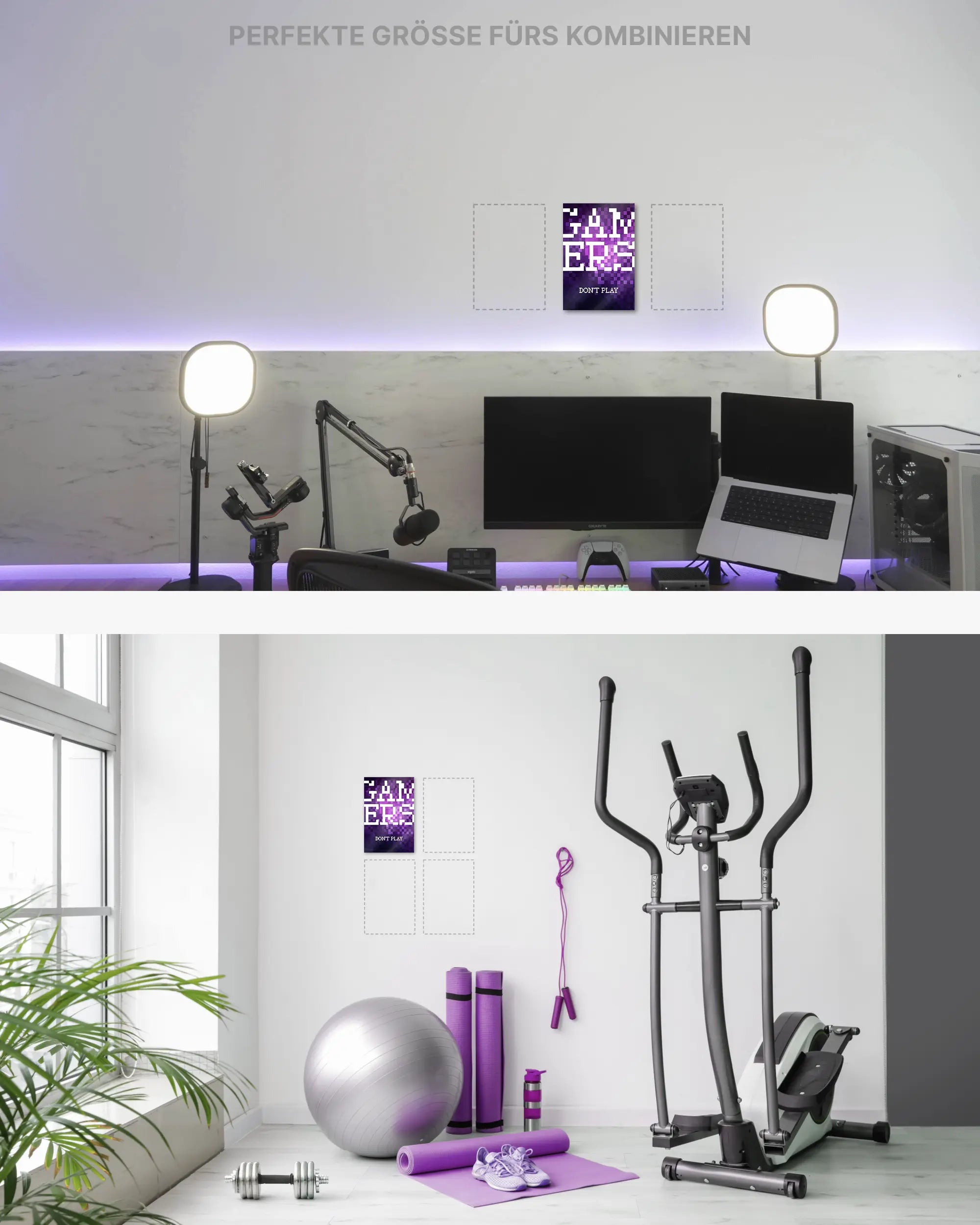 Zimmeransicht des Poster Plate Designs Gamers don't play im Acrylic Style in der Größe Mini (20 x 30 cm)