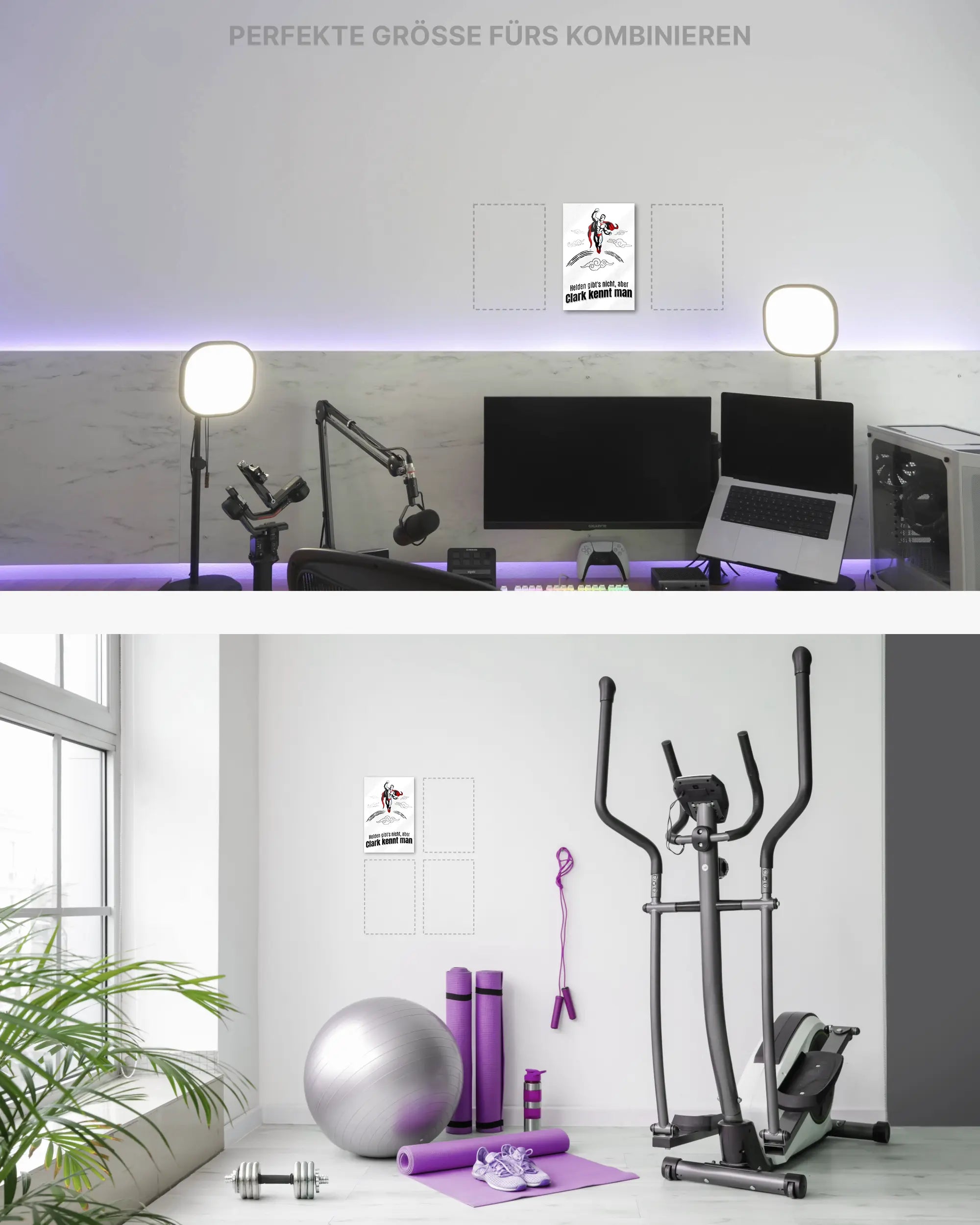 Zimmeransicht des Poster Plate Designs Clark kennt man im Acrylic Style in der Größe Mini (20 x 30 cm)