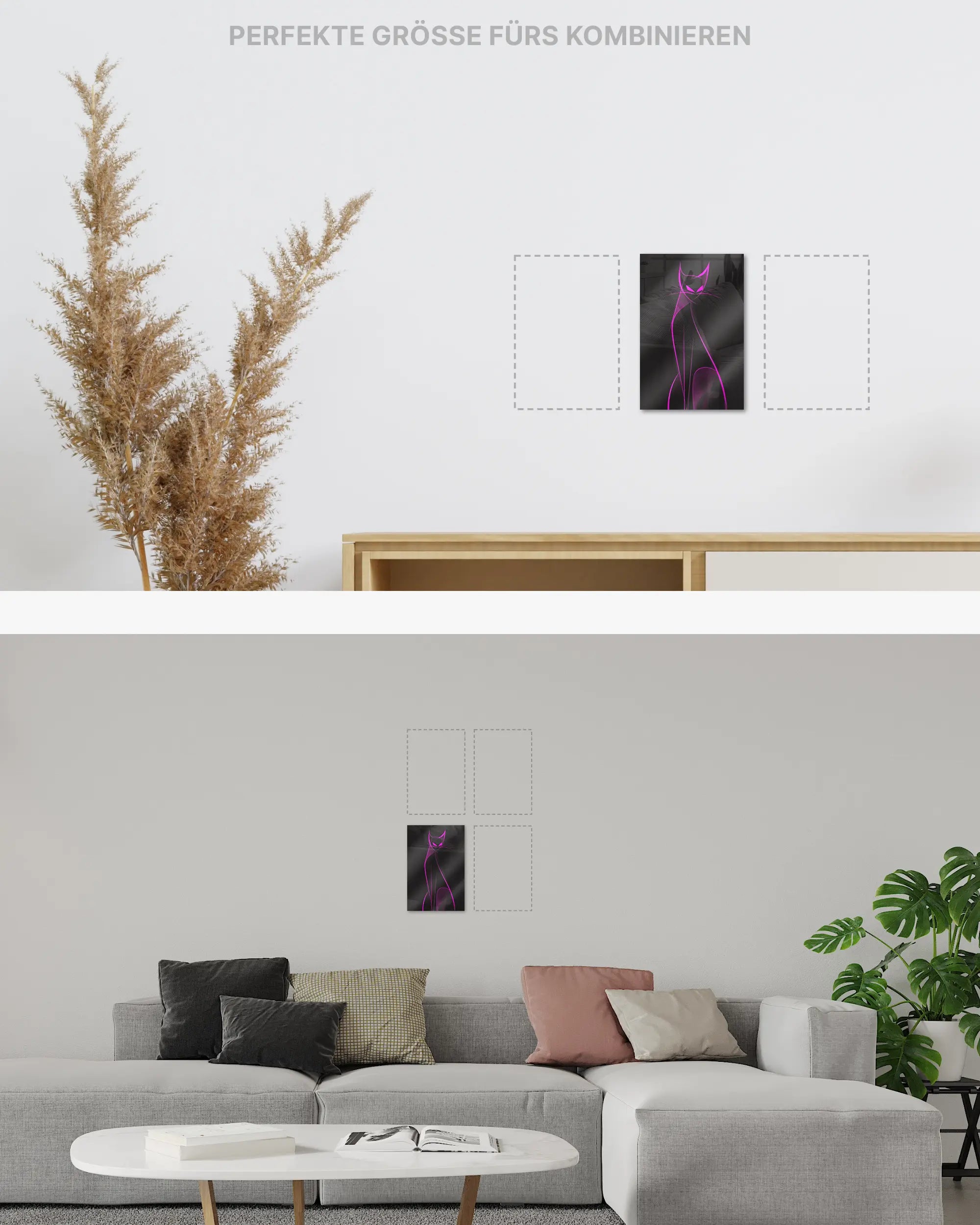 Zimmeransicht des Poster Plate Designs Katzenkrimi im Acrylic Style in der Größe Mini (20 x 30 cm)