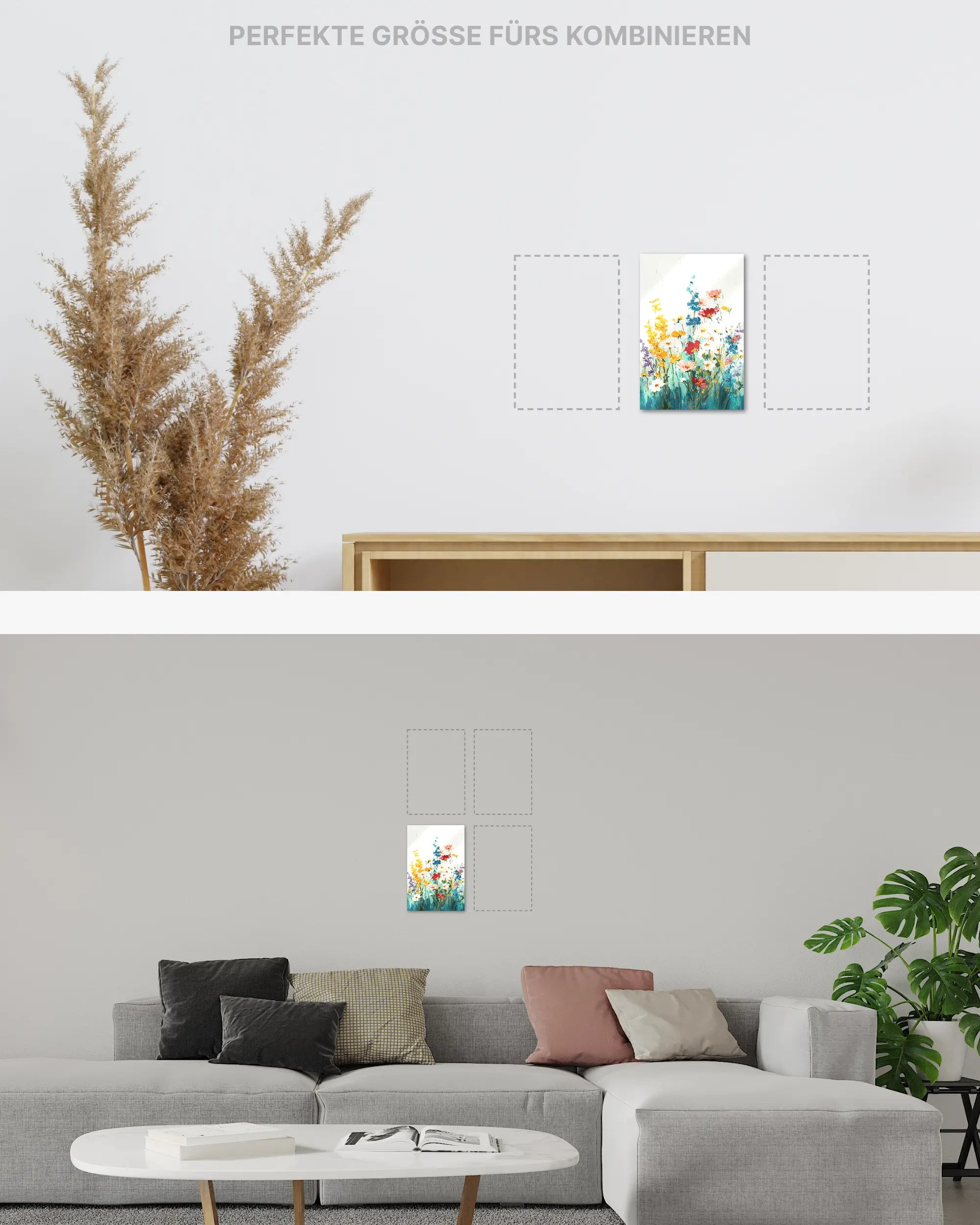 Zimmeransicht des Poster Plate Designs Blühen statt Mühen im Acrylic Style in der Größe Mini (20 x 30 cm)