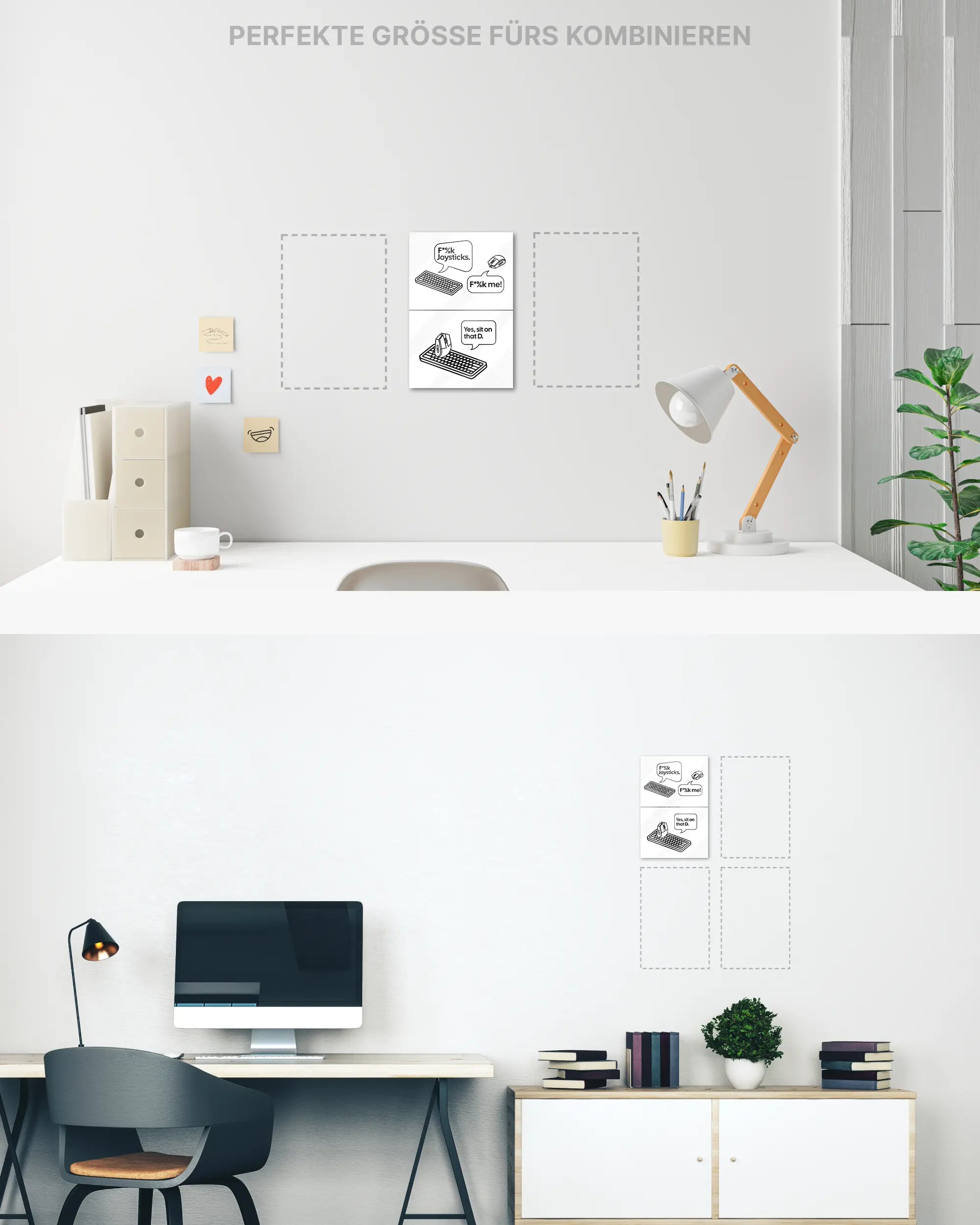 Zimmeransicht des Poster Plate Designs Keystrokes im Acrylic Style in der Größe Mini (20 x 30 cm)