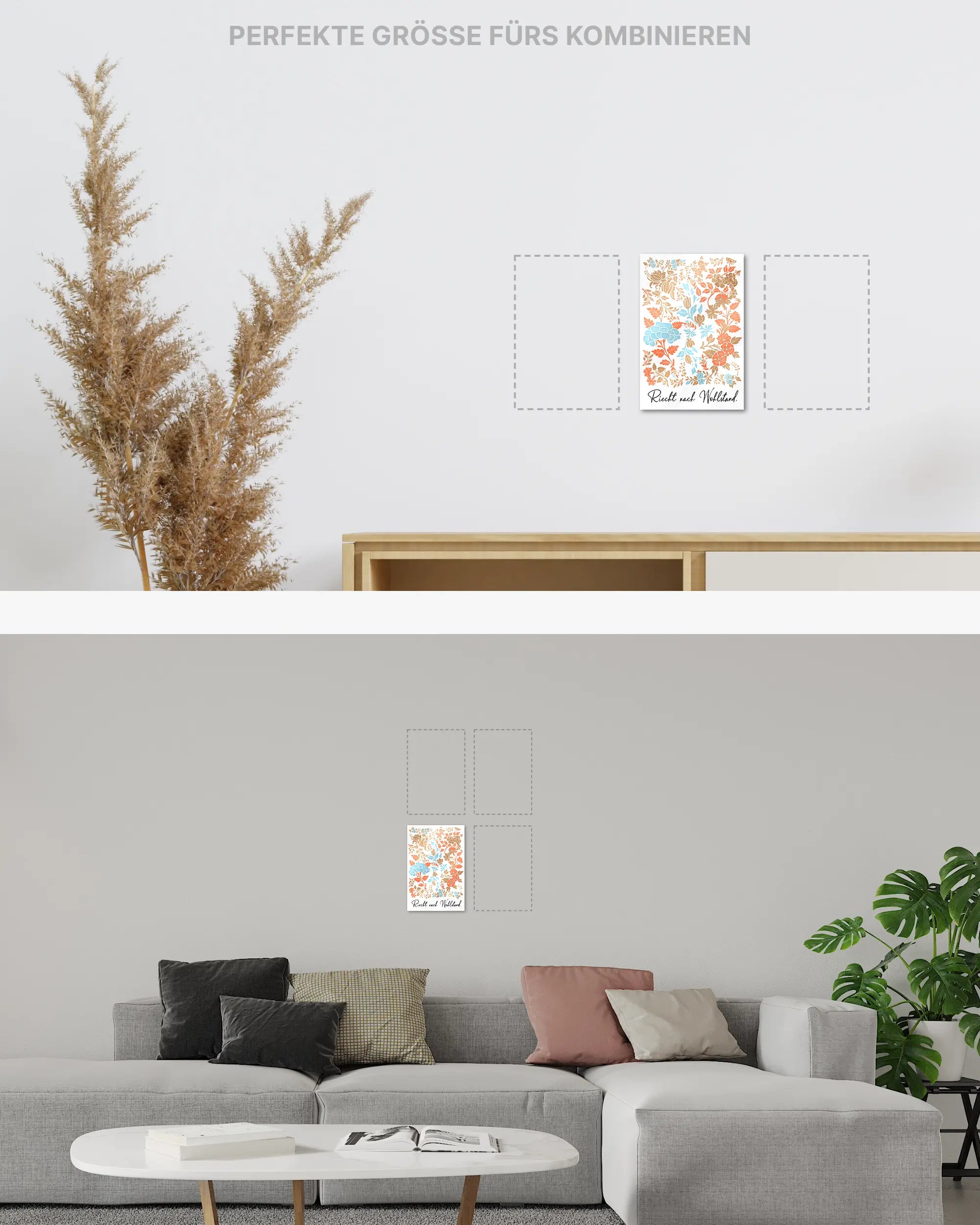 Zimmeransicht des Poster Plate Designs Wohlstandsduft im Acrylic Style in der Größe Mini (20 x 30 cm)