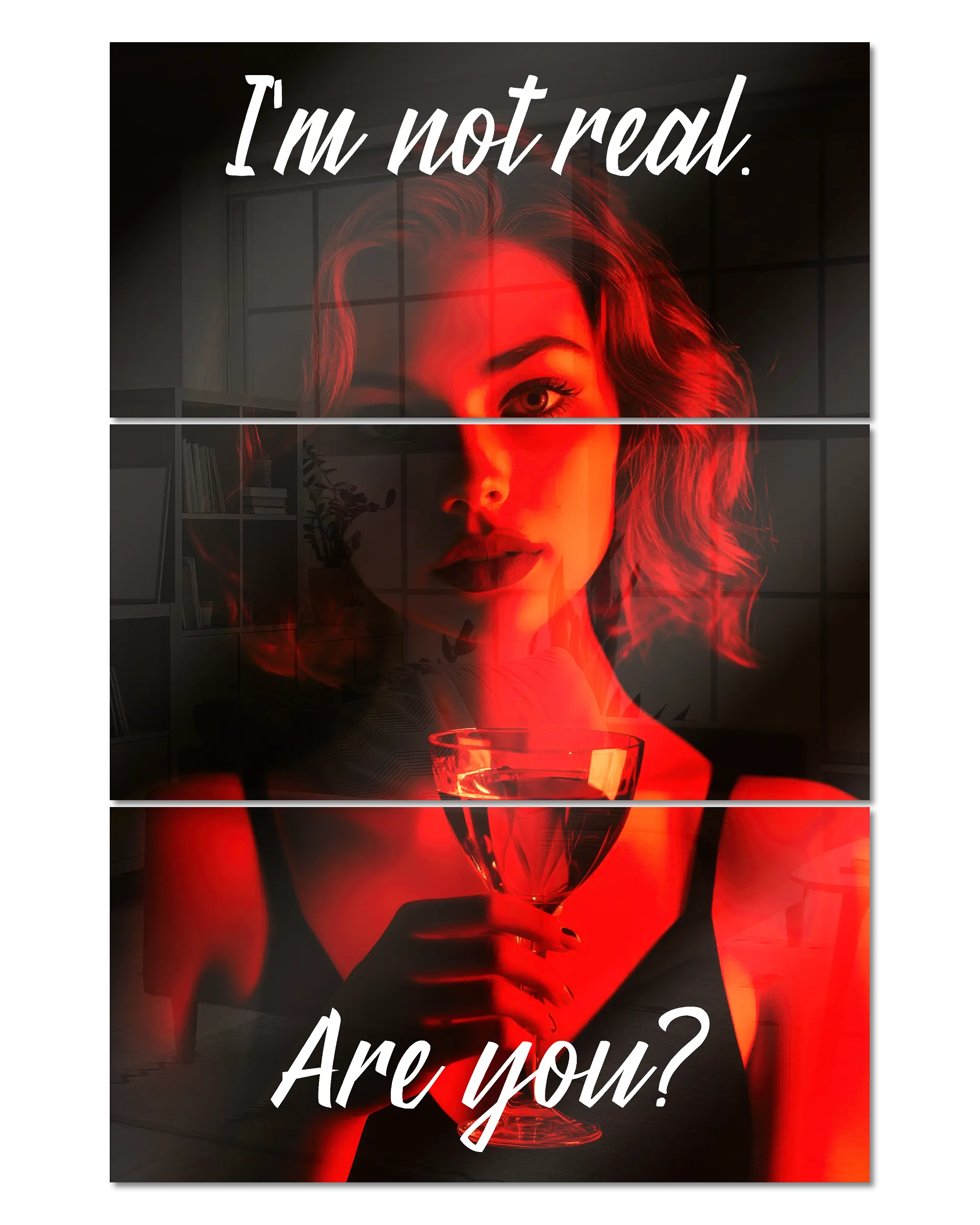 Frontalansicht des Poster Plate Designs Are you for real im Acrylic Style in der Größe Mighty (60 x 90 cm)