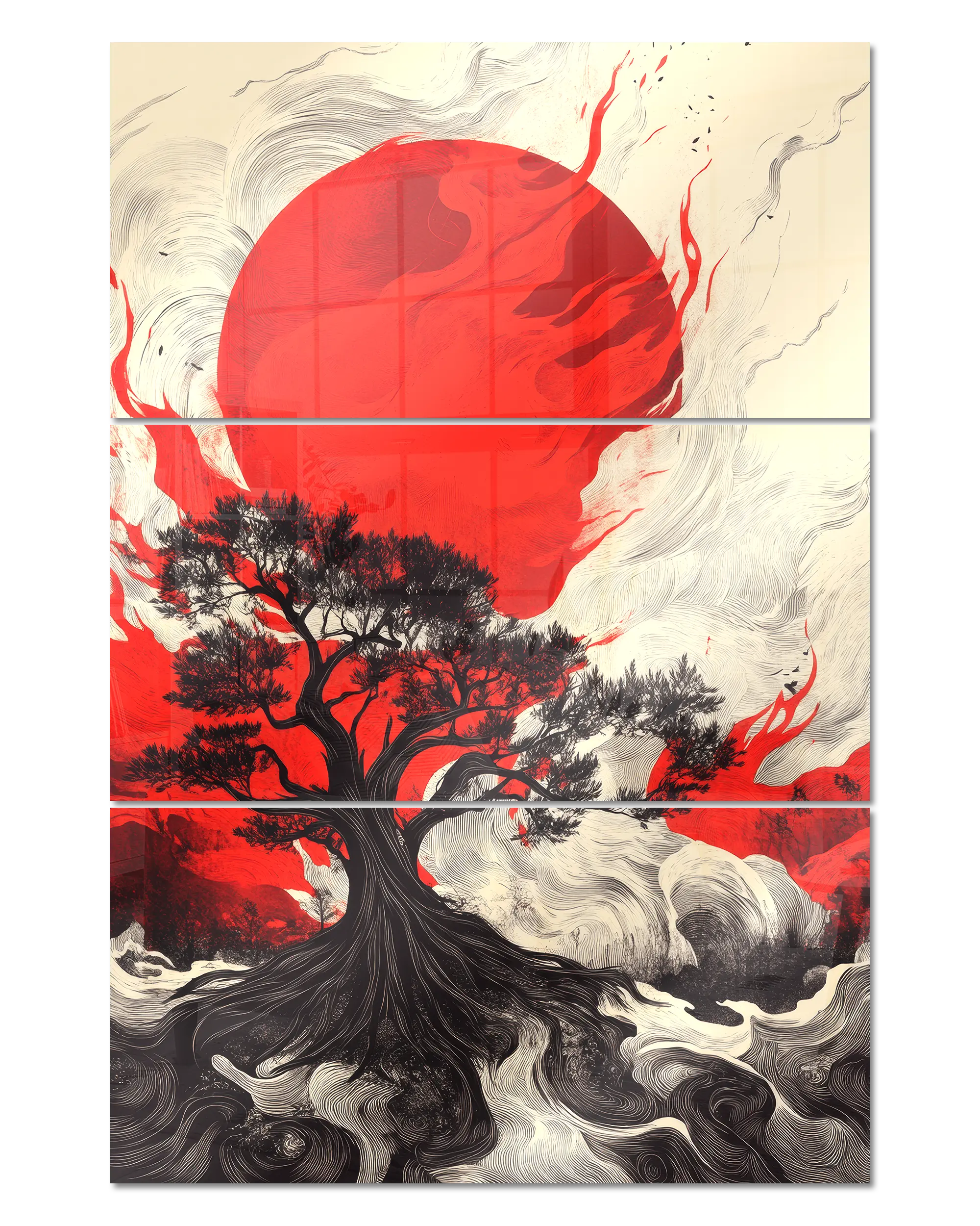 Frontalansicht des Poster Plate Designs Japan is lit im Acrylic Style in der Größe Mighty (60 x 90 cm)