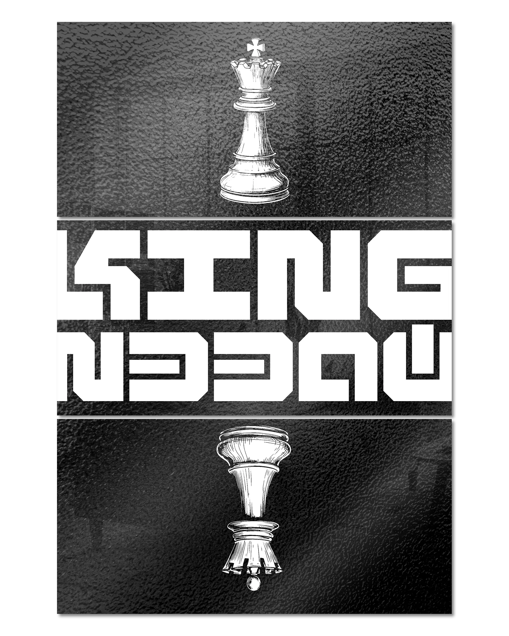 Frontalansicht des Poster Plate Designs Chessday im Acrylic Style in der Größe Mighty (60 x 90 cm)