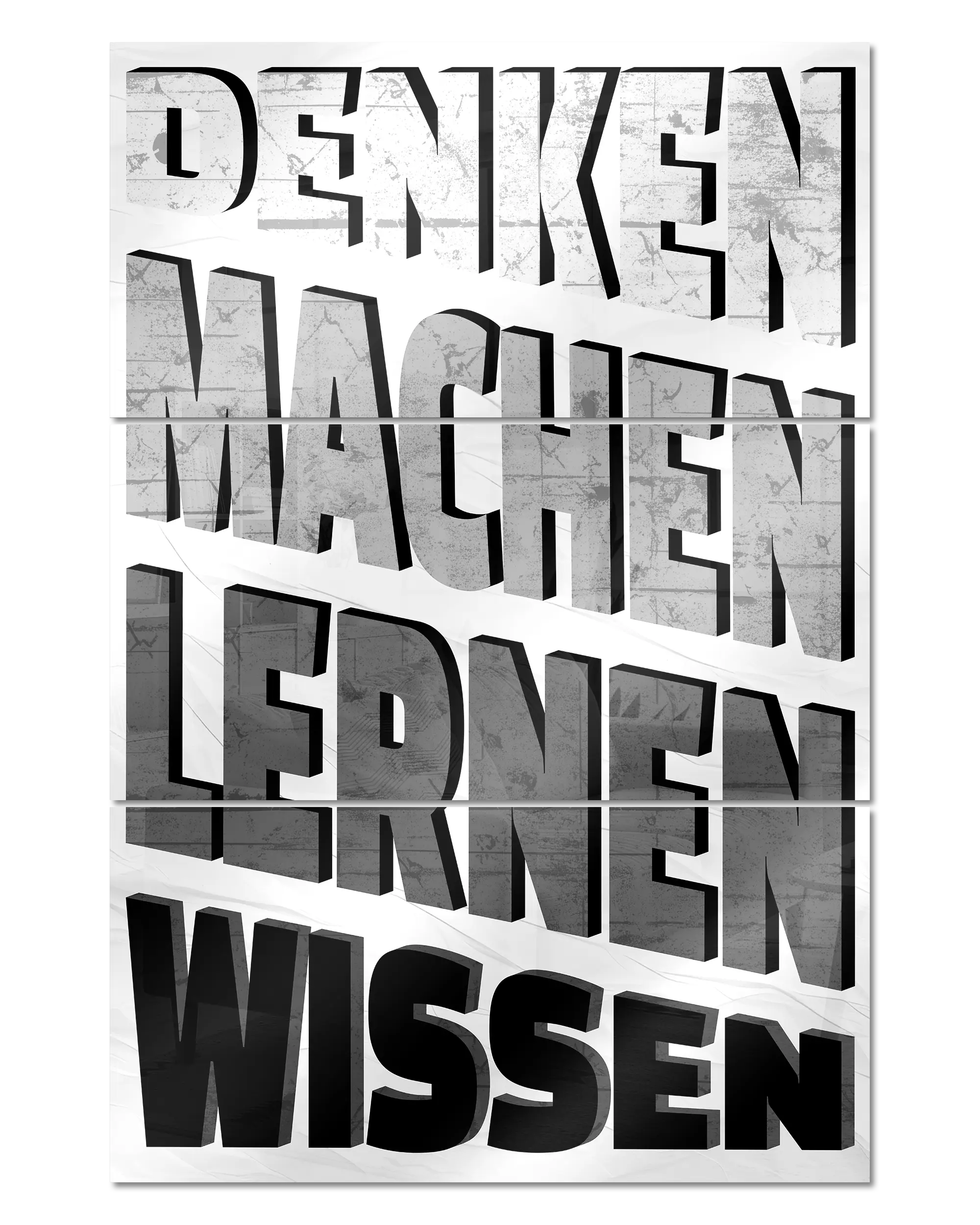 Frontalansicht des Poster Plate Designs Der Weg zum Wissen im Acrylic Style in der Größe Mighty (60 x 90 cm)