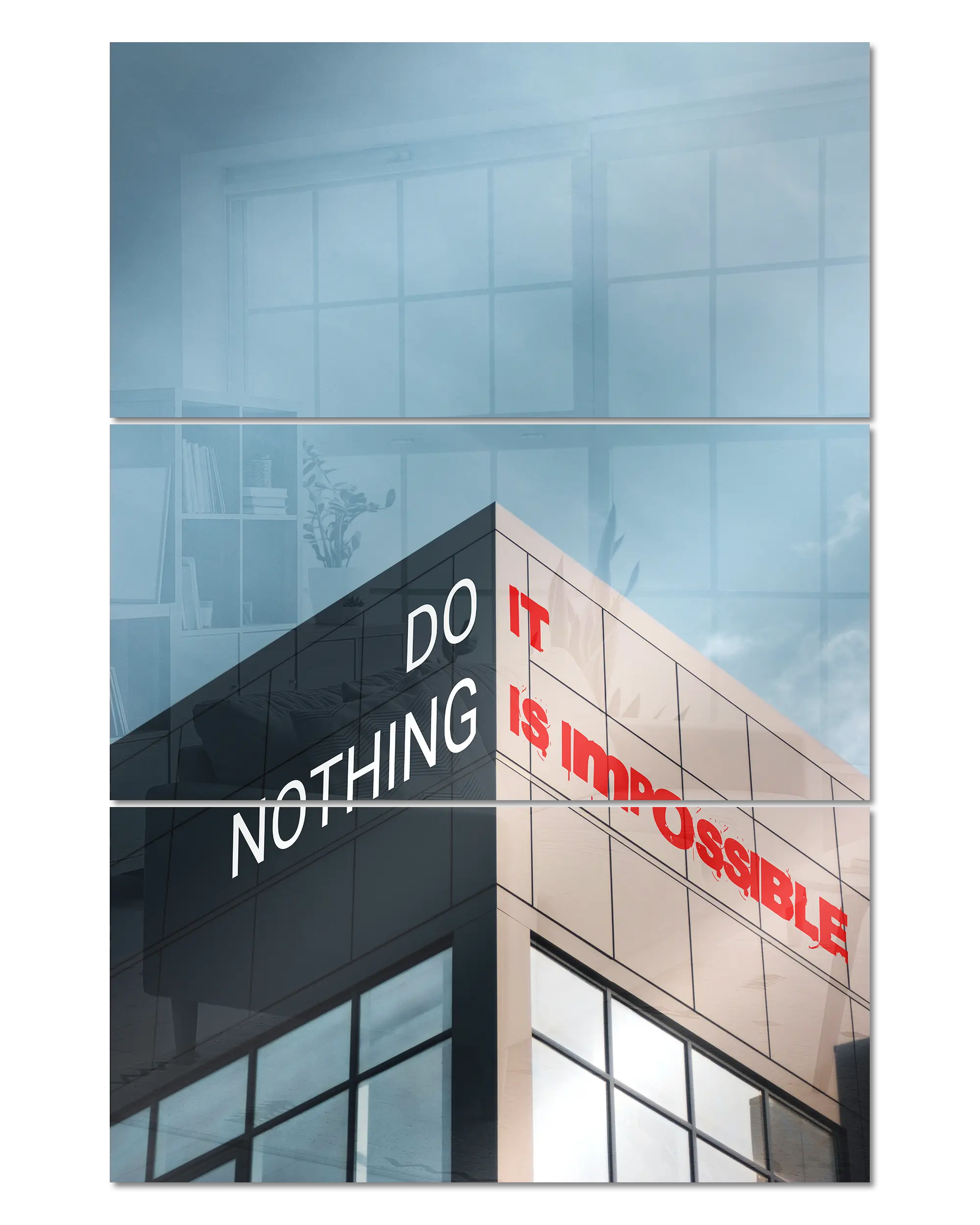 Frontalansicht des Poster Plate Designs Do Nothing im Acrylic Style in der Größe Mighty (60 x 90 cm)