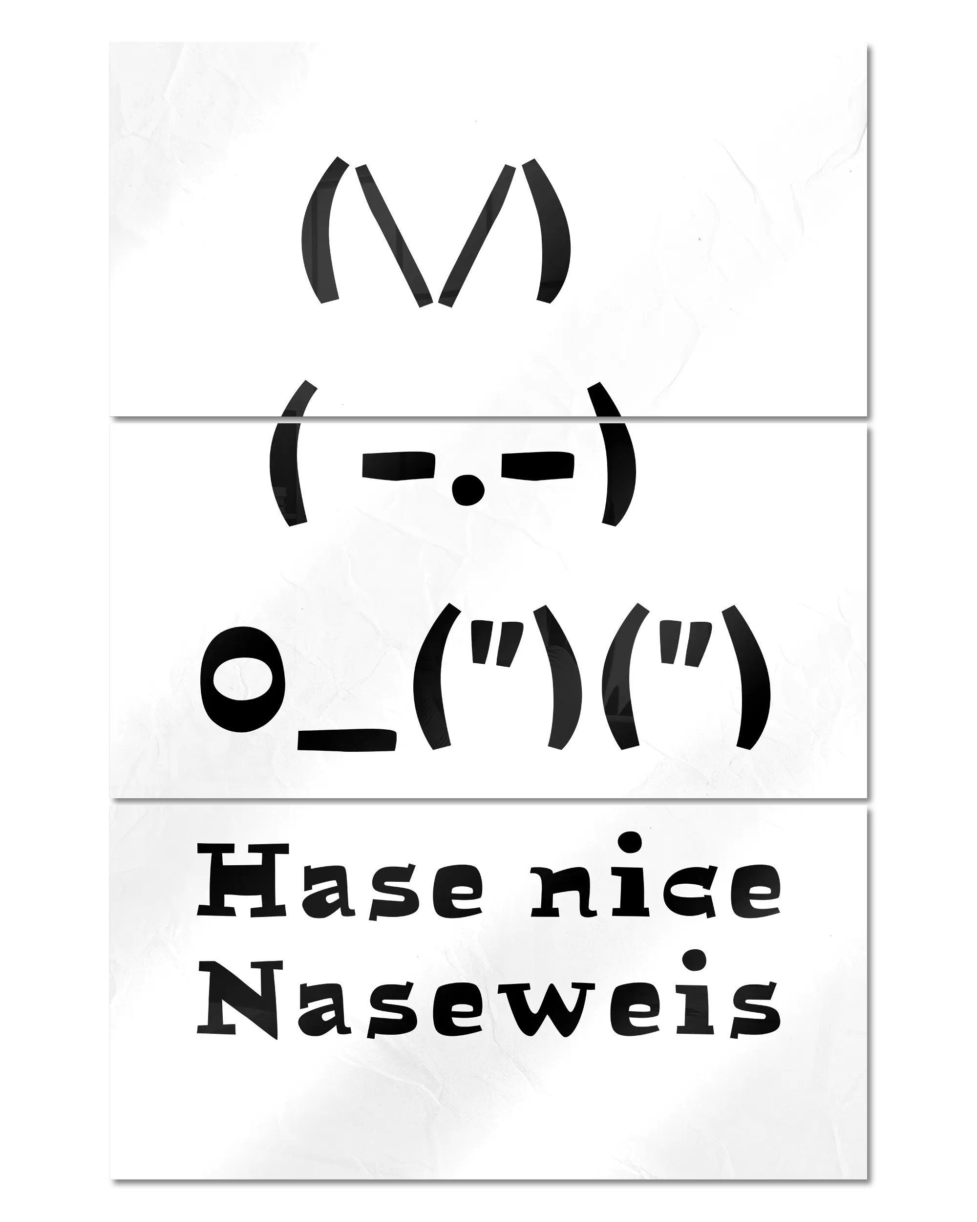 Frontalansicht des Poster Plate Designs Nicer Hase im Acrylic Style in der Größe Mighty (60 x 90 cm)