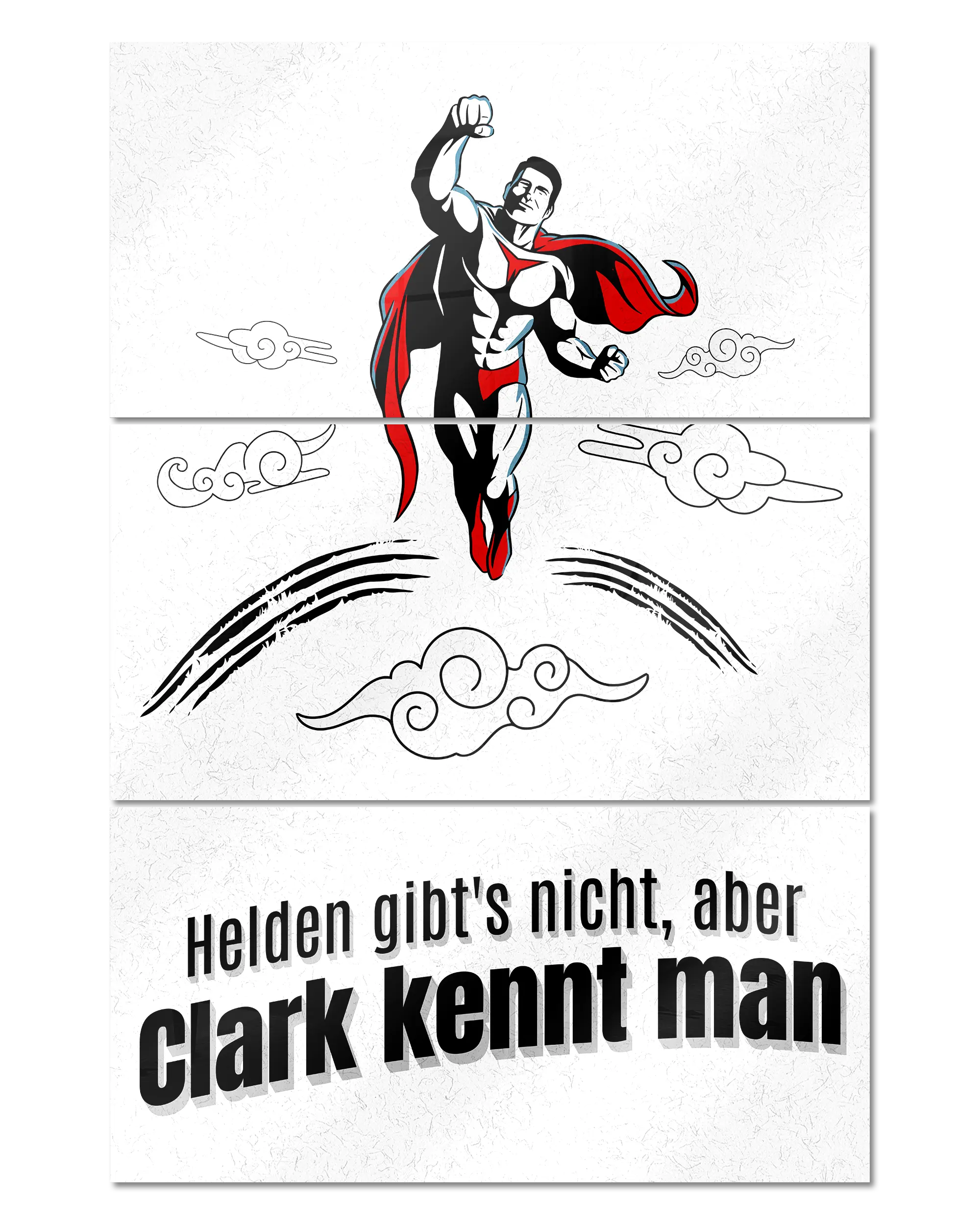 Frontalansicht des Poster Plate Designs Clark kennt man im Acrylic Style in der Größe Mighty (60 x 90 cm)
