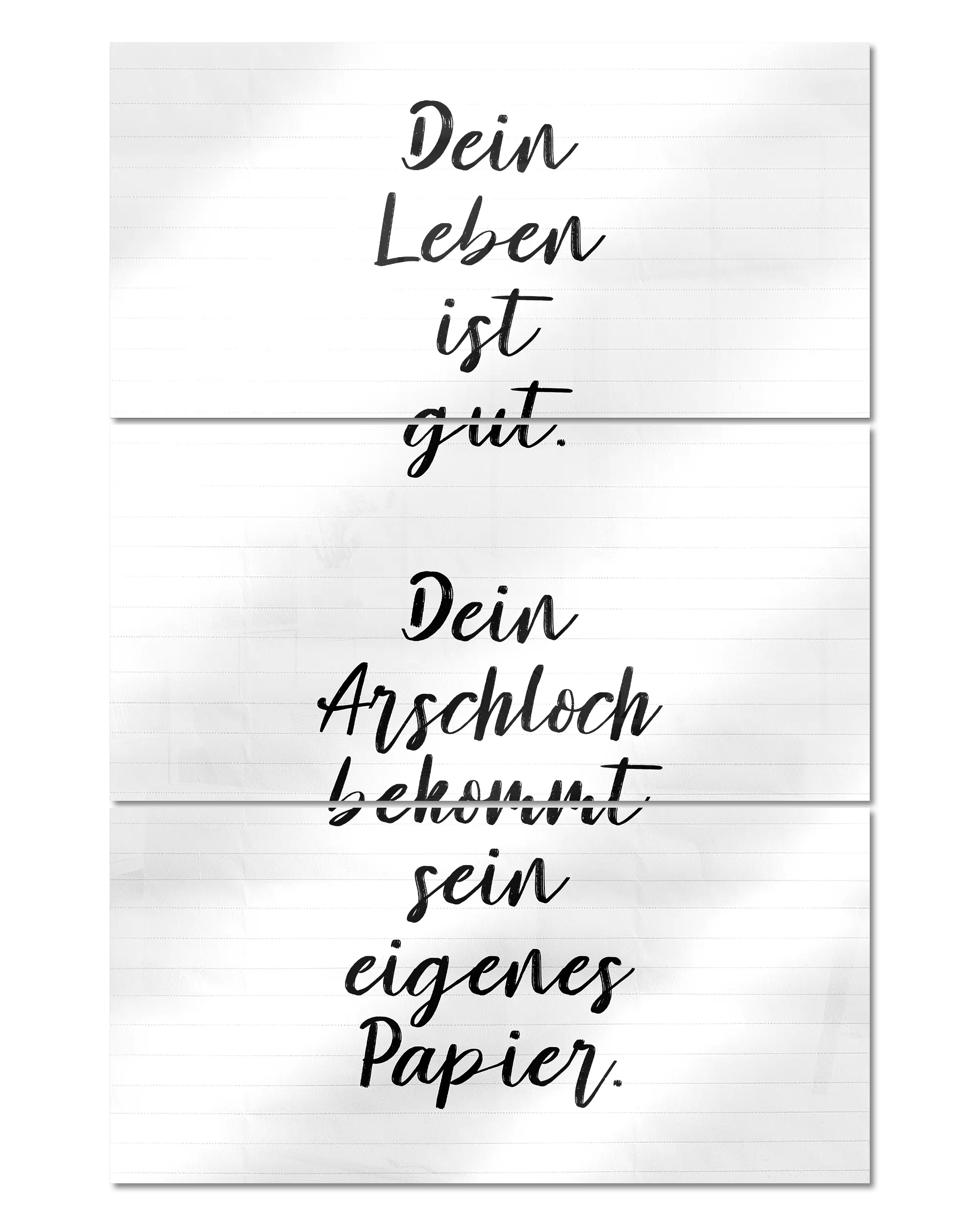 Frontalansicht des Poster Plate Designs Gutes Leben im Acrylic Style in der Größe Mighty (60 x 90 cm)