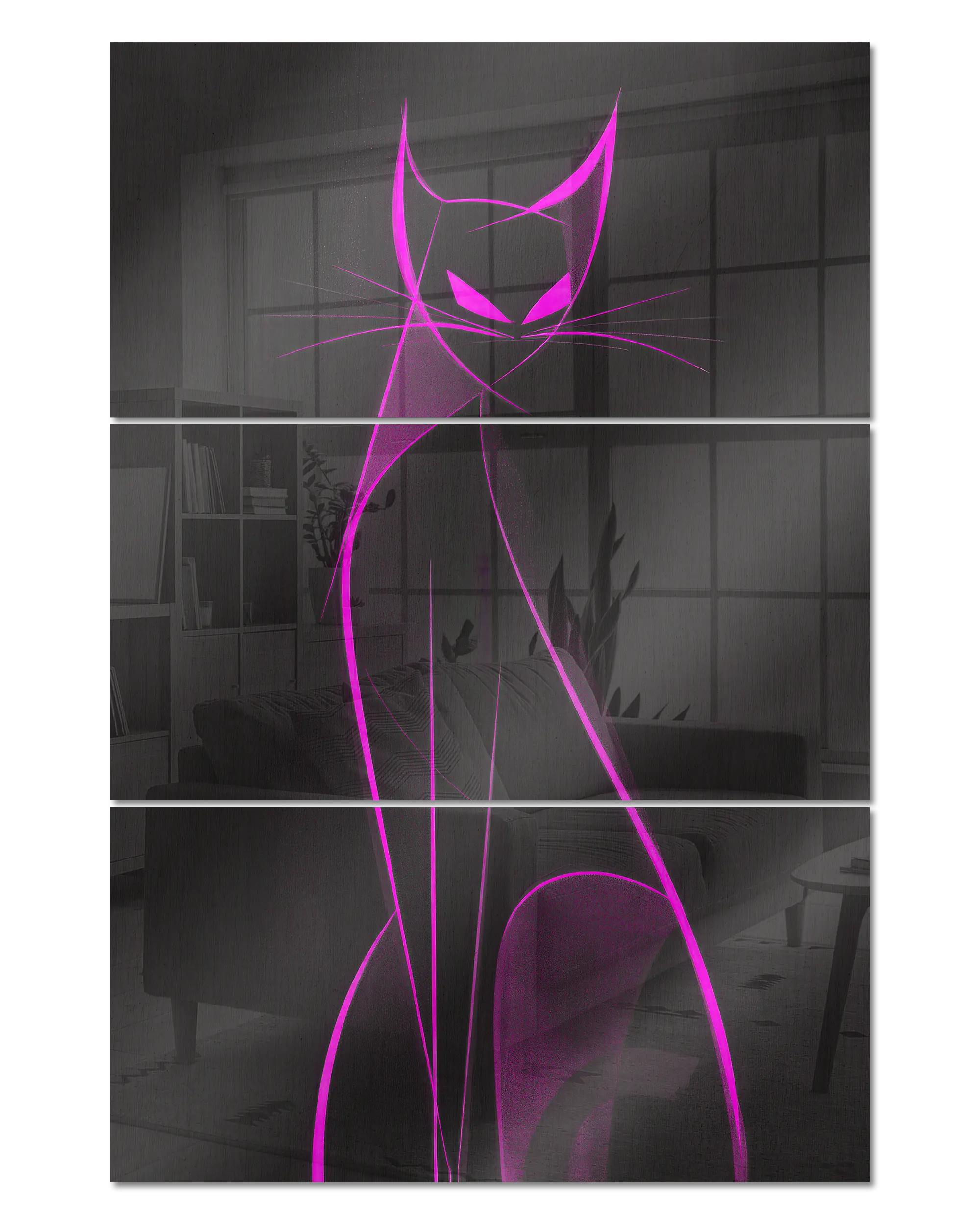 Frontalansicht des Poster Plate Designs Katzenkrimi im Acrylic Style in der Größe Mighty (60 x 90 cm)