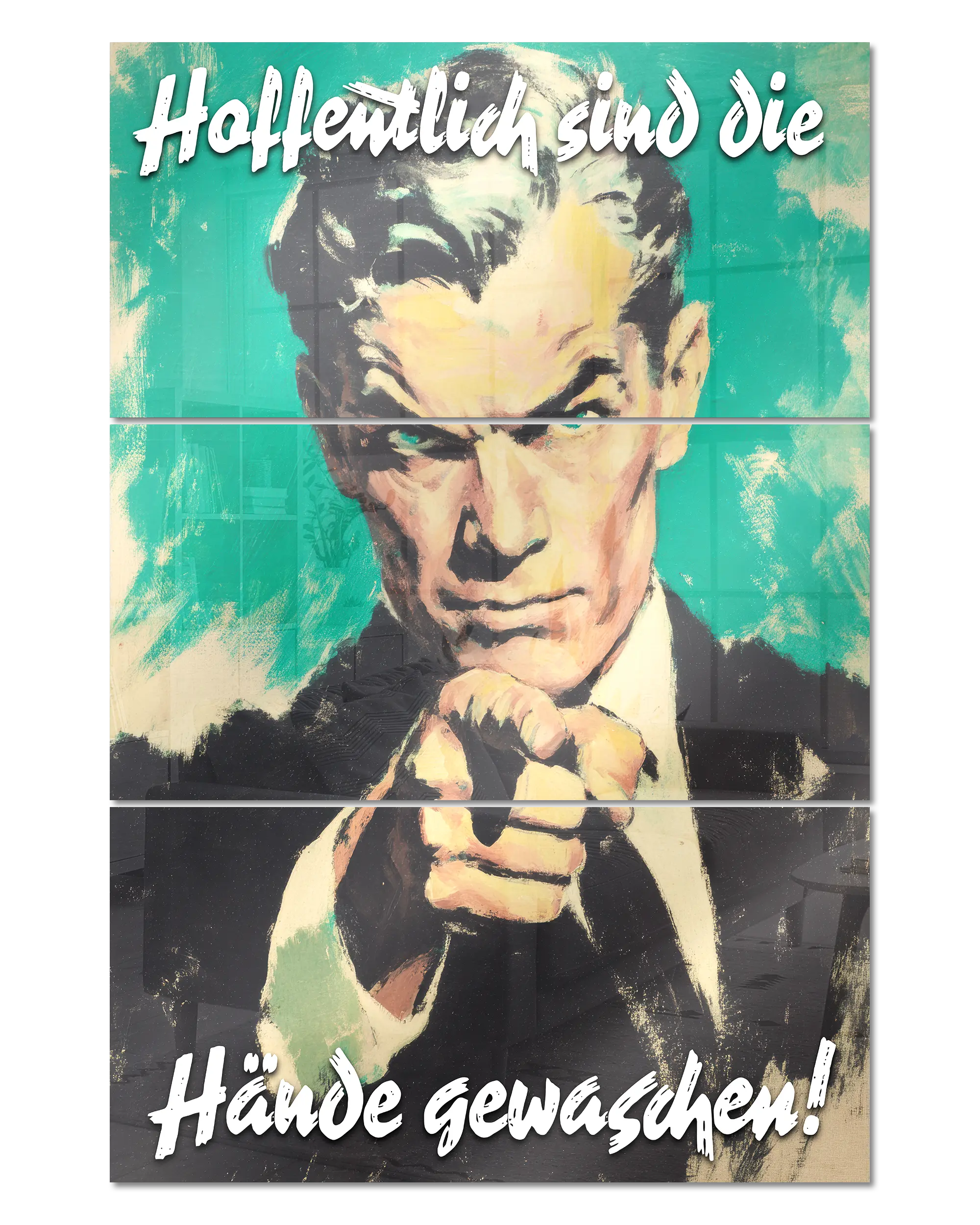 Frontalansicht des Poster Plate Designs Besser mit Seife im Acrylic Style in der Größe Mighty (60 x 90 cm)